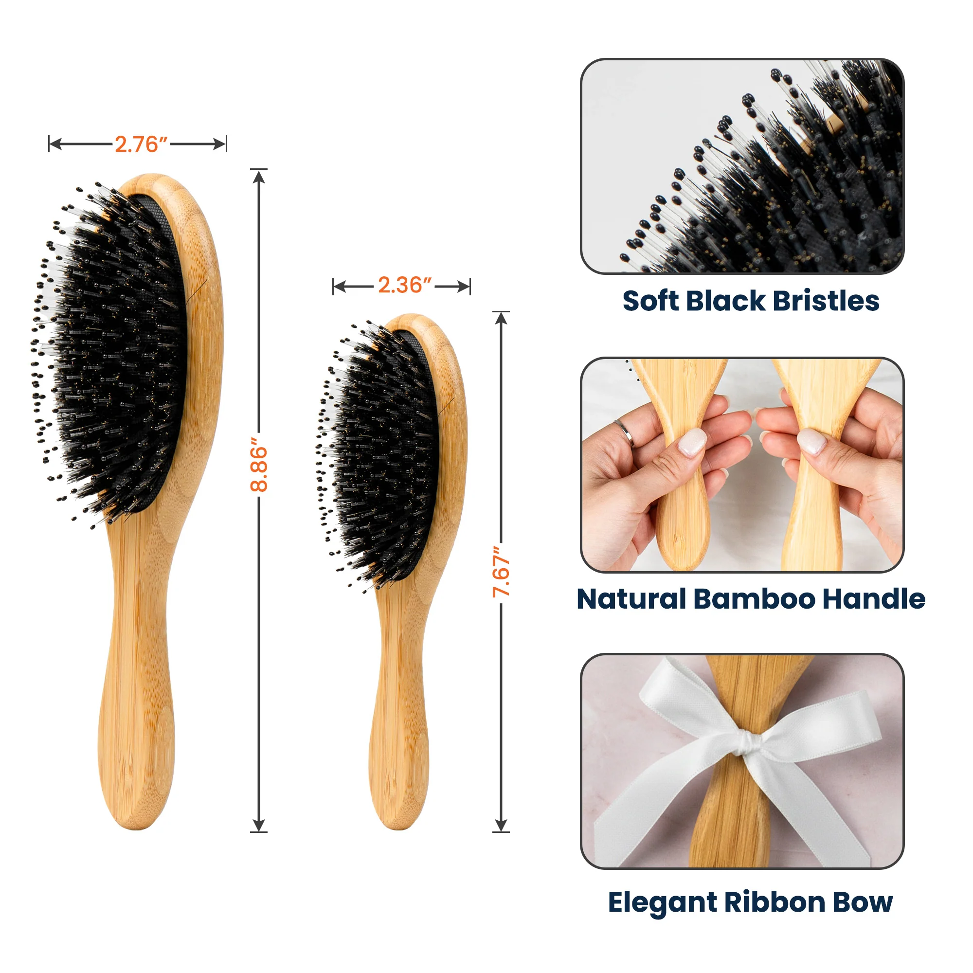 Custom Birth Flower & Name For Her, Daughter, Sister, Thank You Gift - Personalized Hair Brush - Image 6