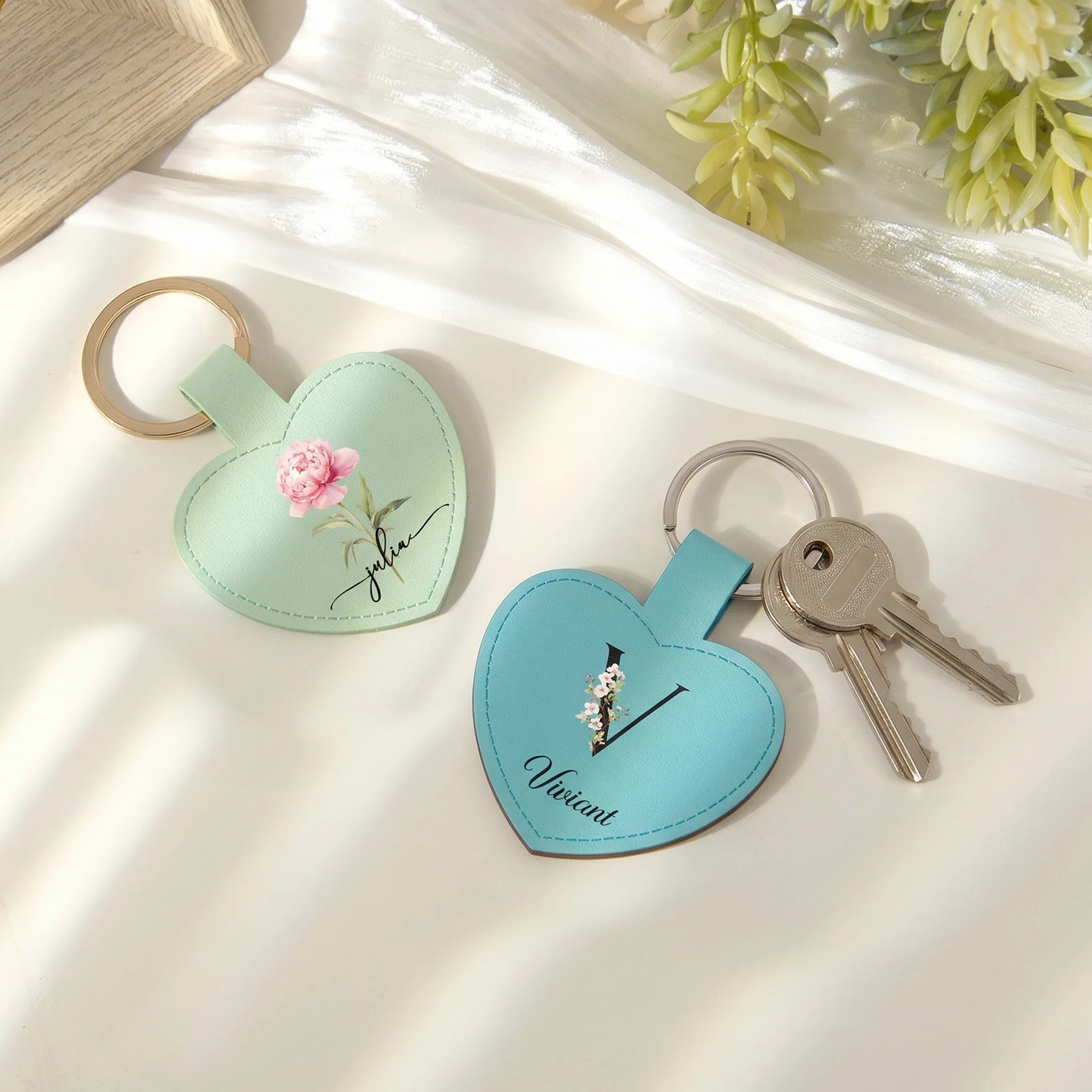Custom Birth Flower & Name For Her, Wife, Daughter, Sister, Coworker, Friends - Personalized Keychain - Image 4