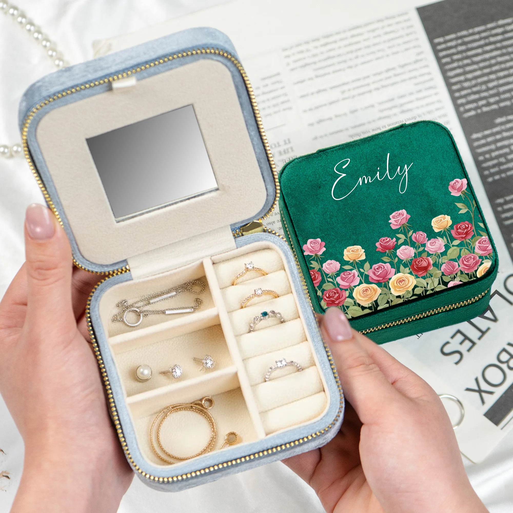 Custom Birth Flower & Name For Her, Wife, Daughter, Sister - Personalized Jewelry Box - Image 3