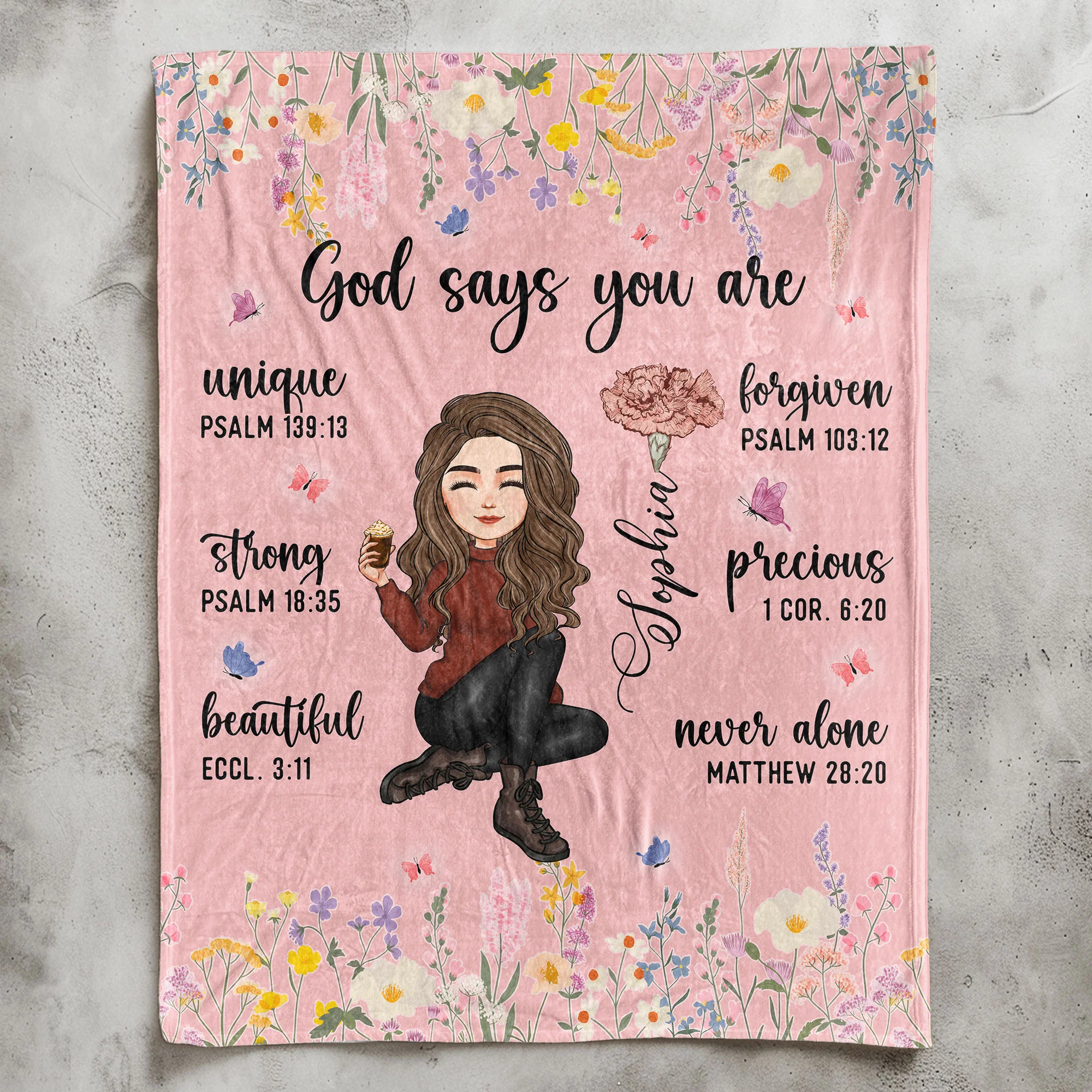 Custom Birth Flower & Names - Gifts For Daughter, Son, Grandkid - Personalized Photo Blanket - Image 8