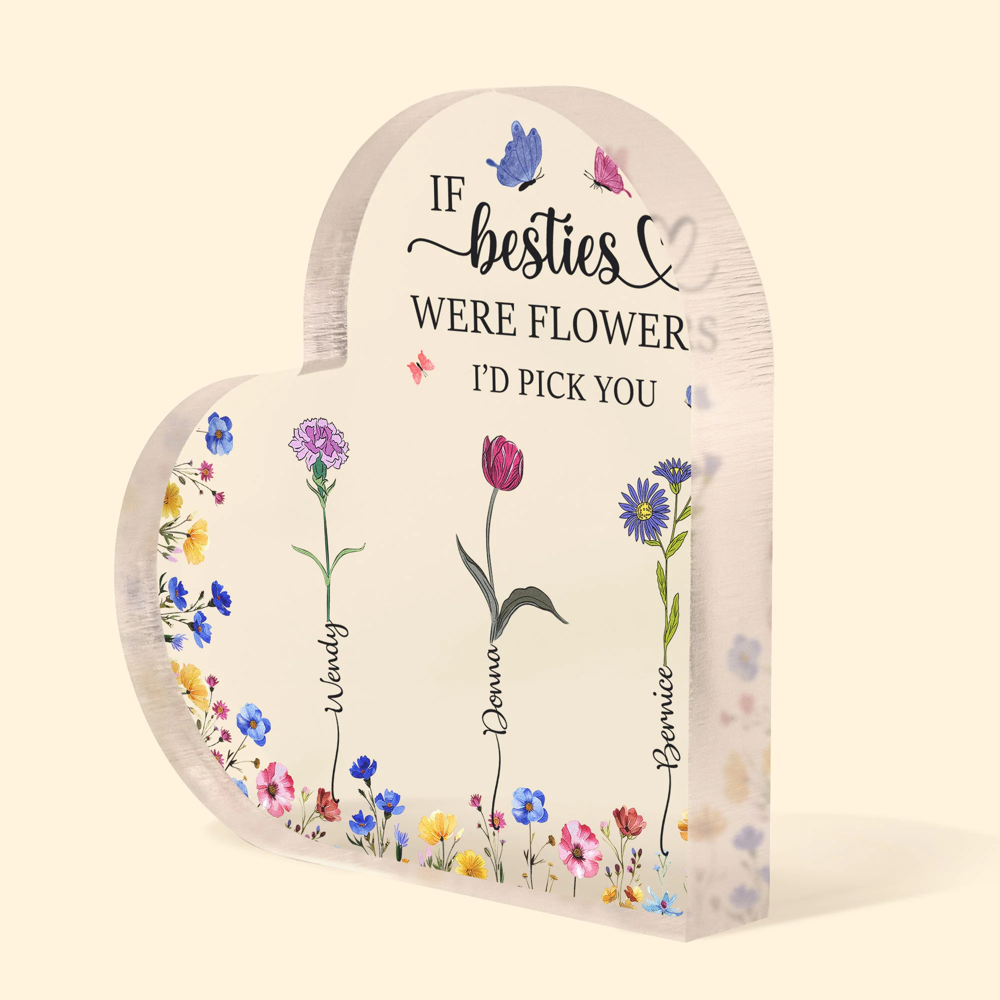 Custom Birth Flowers - Gifts For Besties, Friends, Sisters - Personalized Acrylic Plaque - Image 4