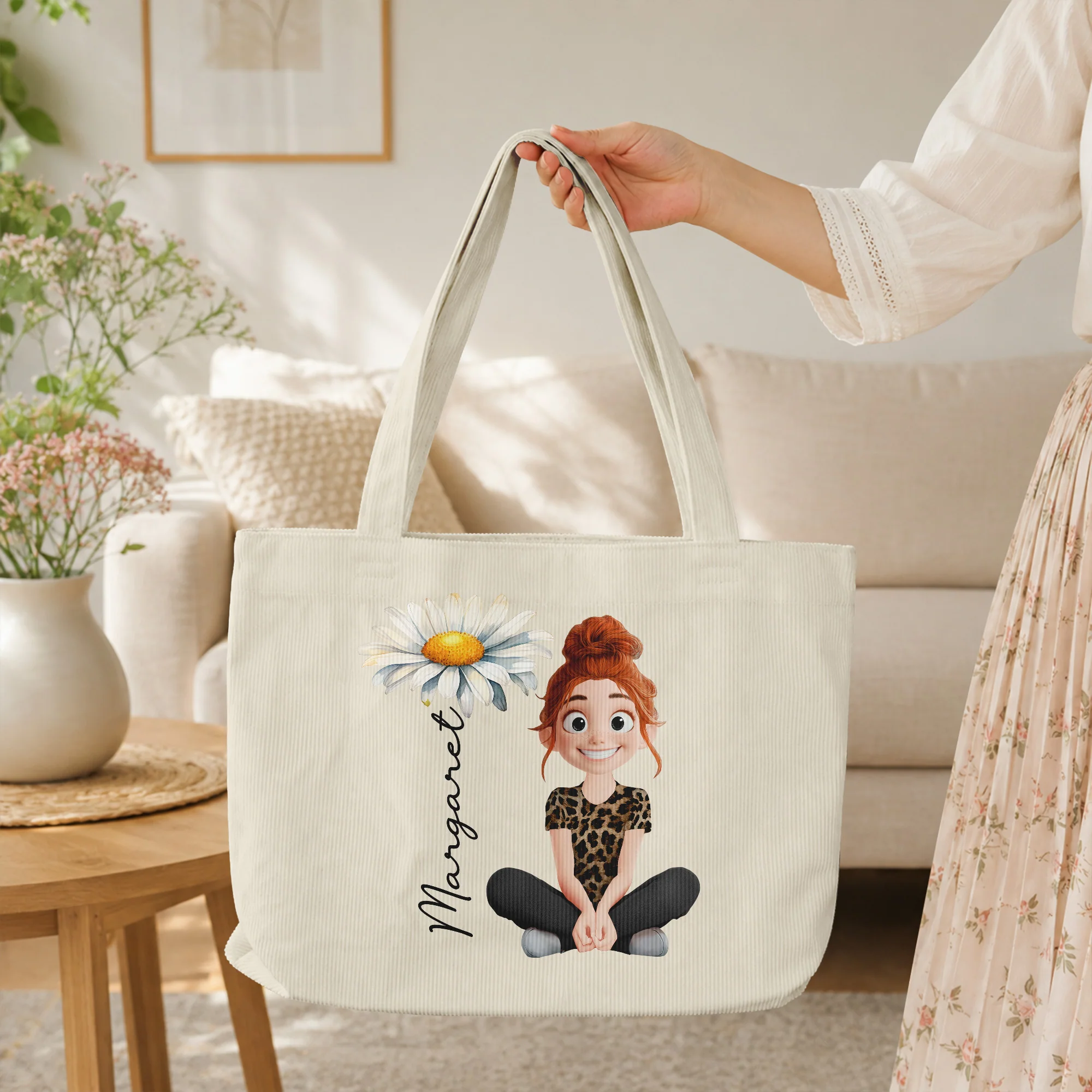 Custom Birth Month Flower Gift For Her Daughter Friend Girlfriend - Personalized Tote Bag