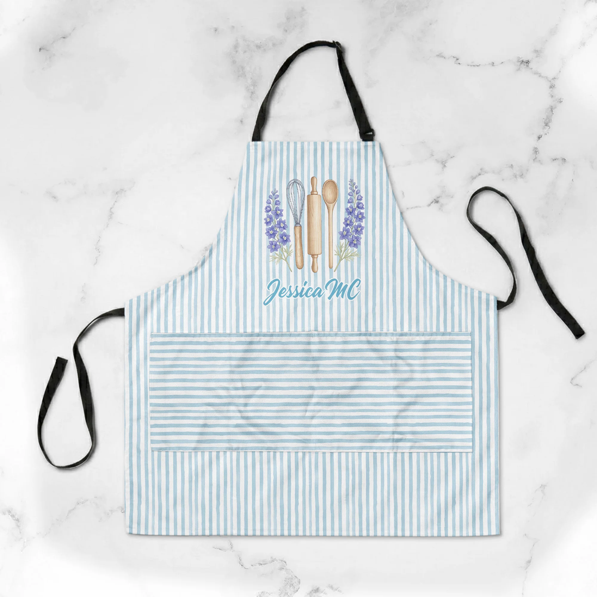 Custom Birth Month Flower With Name Gift For Her, Grandma, Mom - Personalized Apron - Image 3