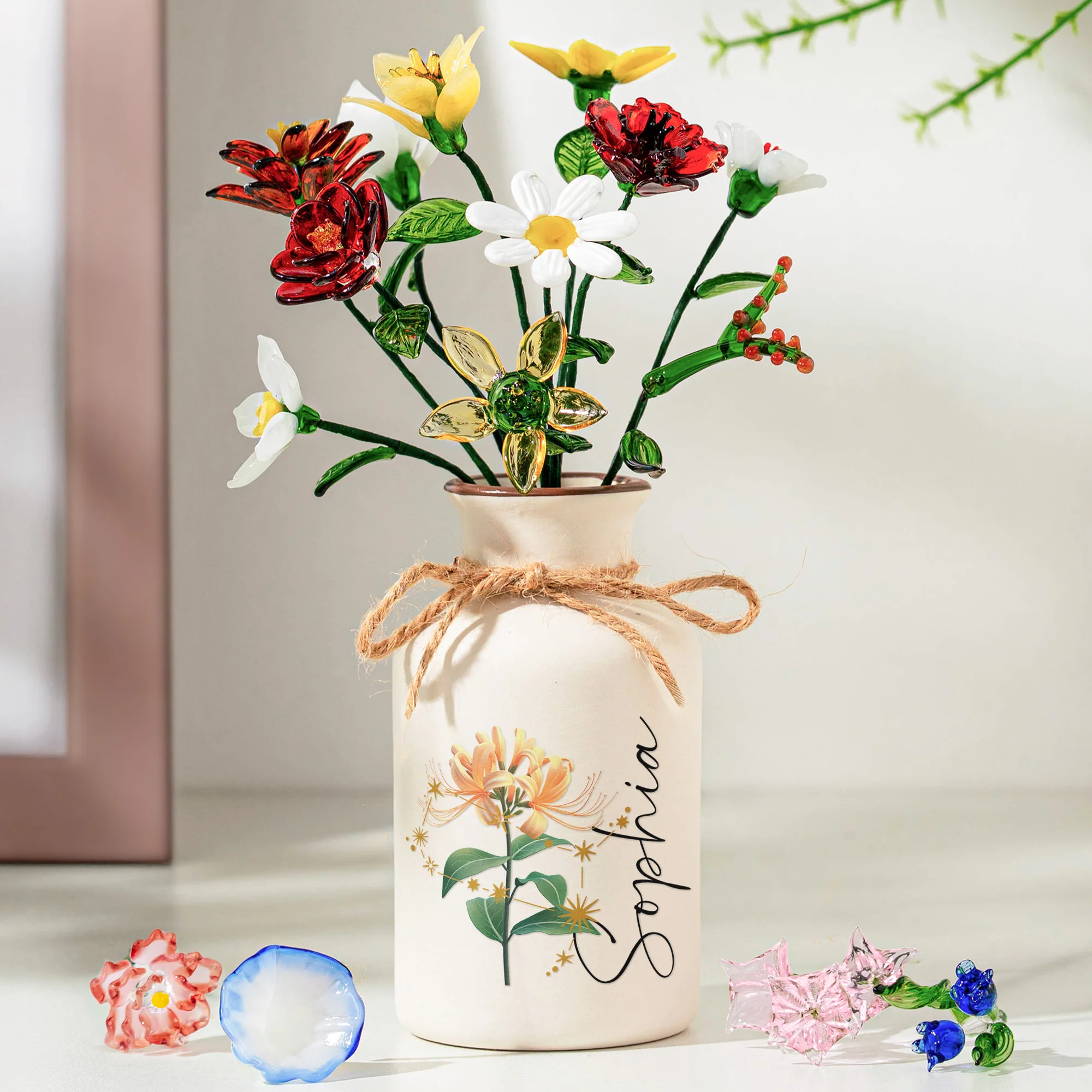 Custom Birth Month & Zodiac Star Sign For Her, Daughter, Wife, Sister - Personalized Ceramic Vase (Vase Only, Flowers Excluded) - Image 3