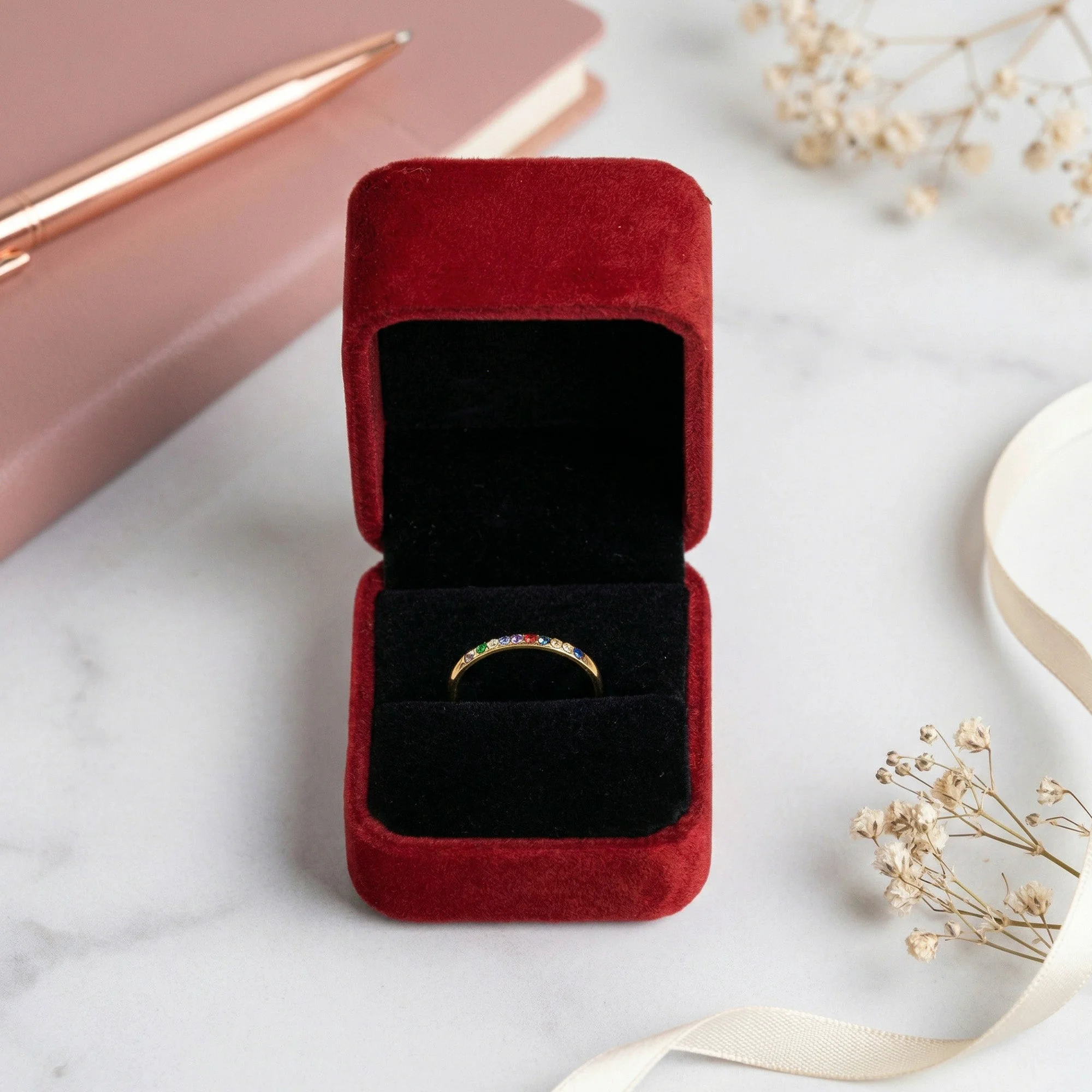 Custom Birthstone Gift For Friends, Sisters Thank You Gift - Personalized Ring - Image 6