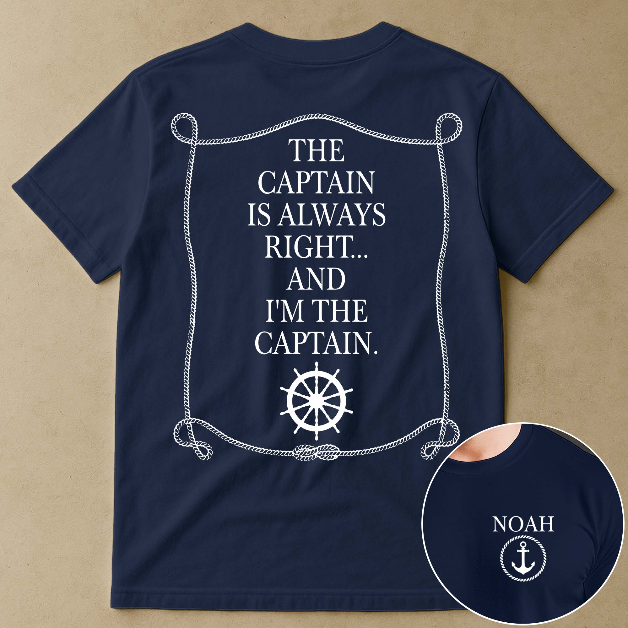 Custom Captain Boating Nautical - The Captain Is Always Right - Personalized Shirt - Image 2