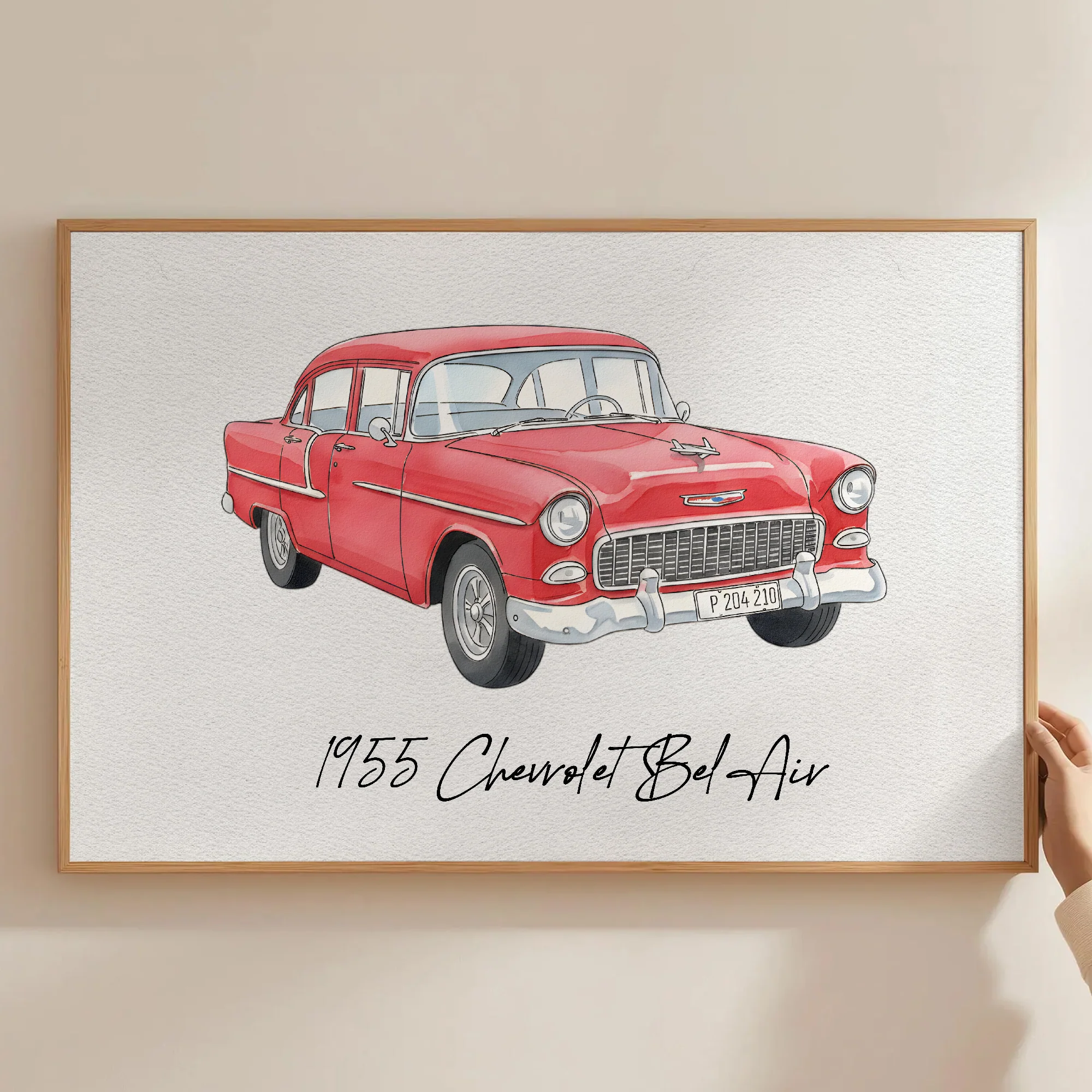 Custom Car Photo Watercolor Art Father's Day, Birthday Gift For Dad, Husband - Personalized Poster - Image 5