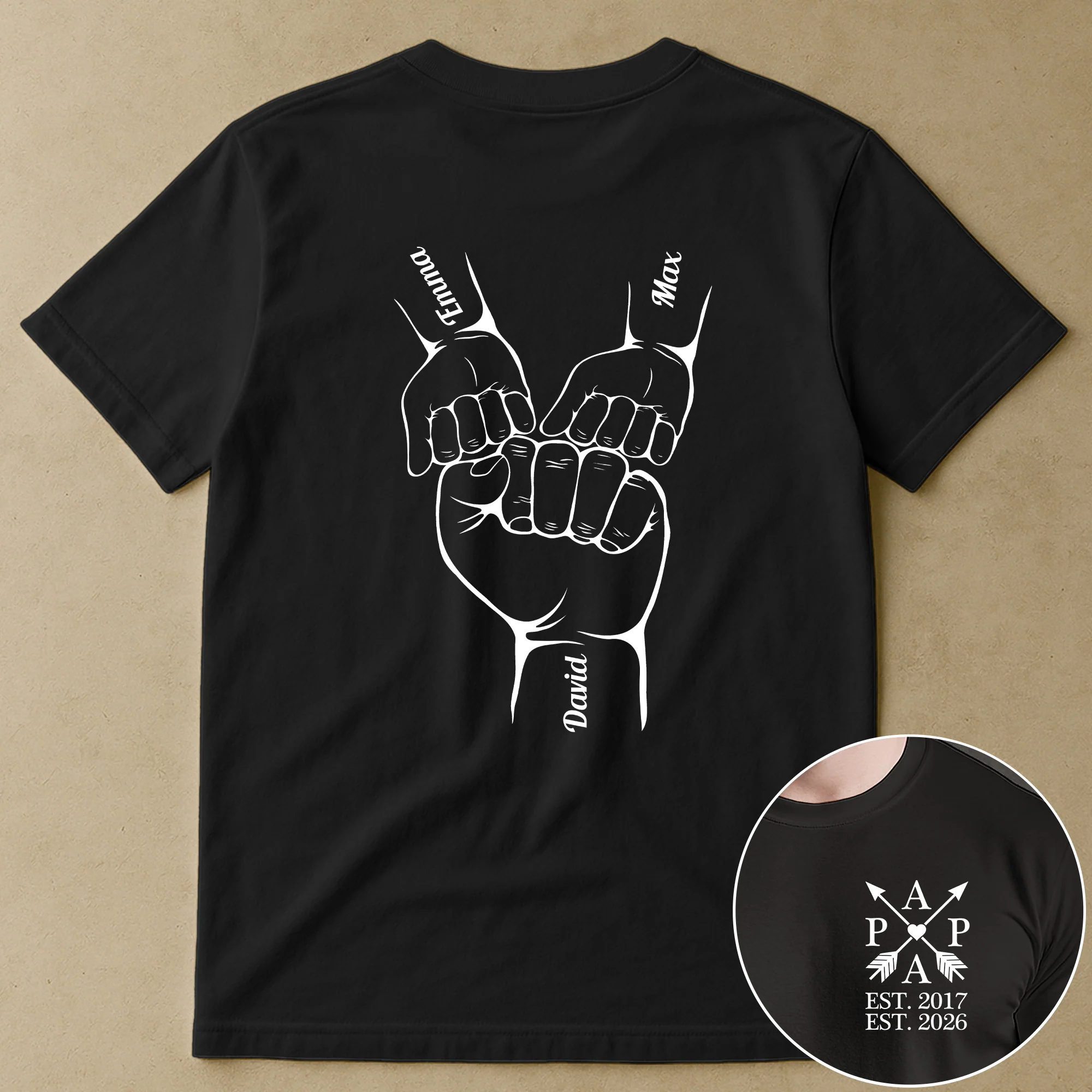 Custom Children's Names & Birth Years Gift For Dad, Papa, Pop - Personalized Shirt - Image 2