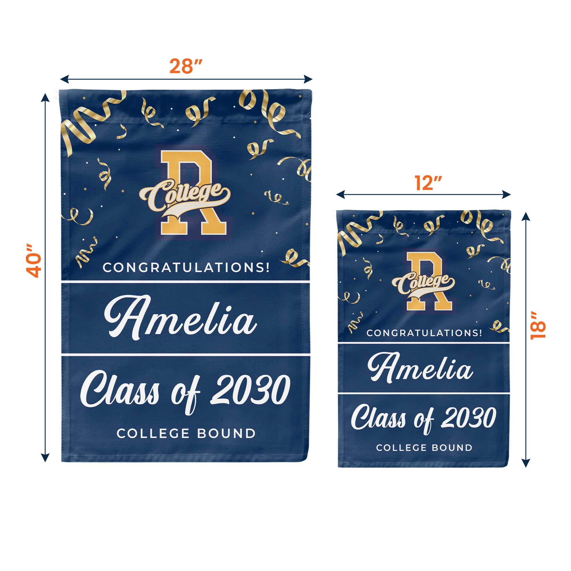 Custom College Bound School Logo - Personalized Flag - Image 5
