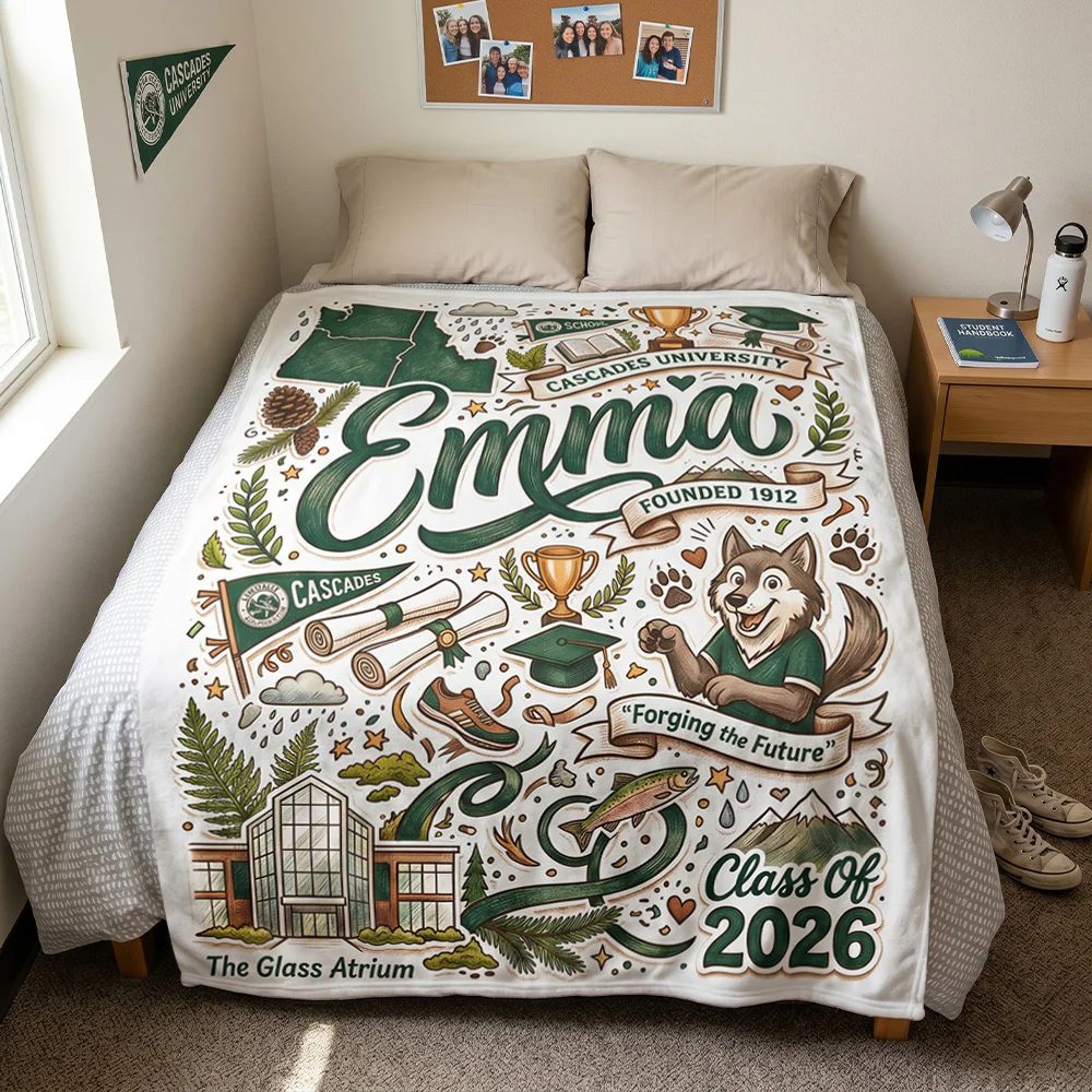 Custom College University Gift For Graduation - Personalized Blanket - Image 2
