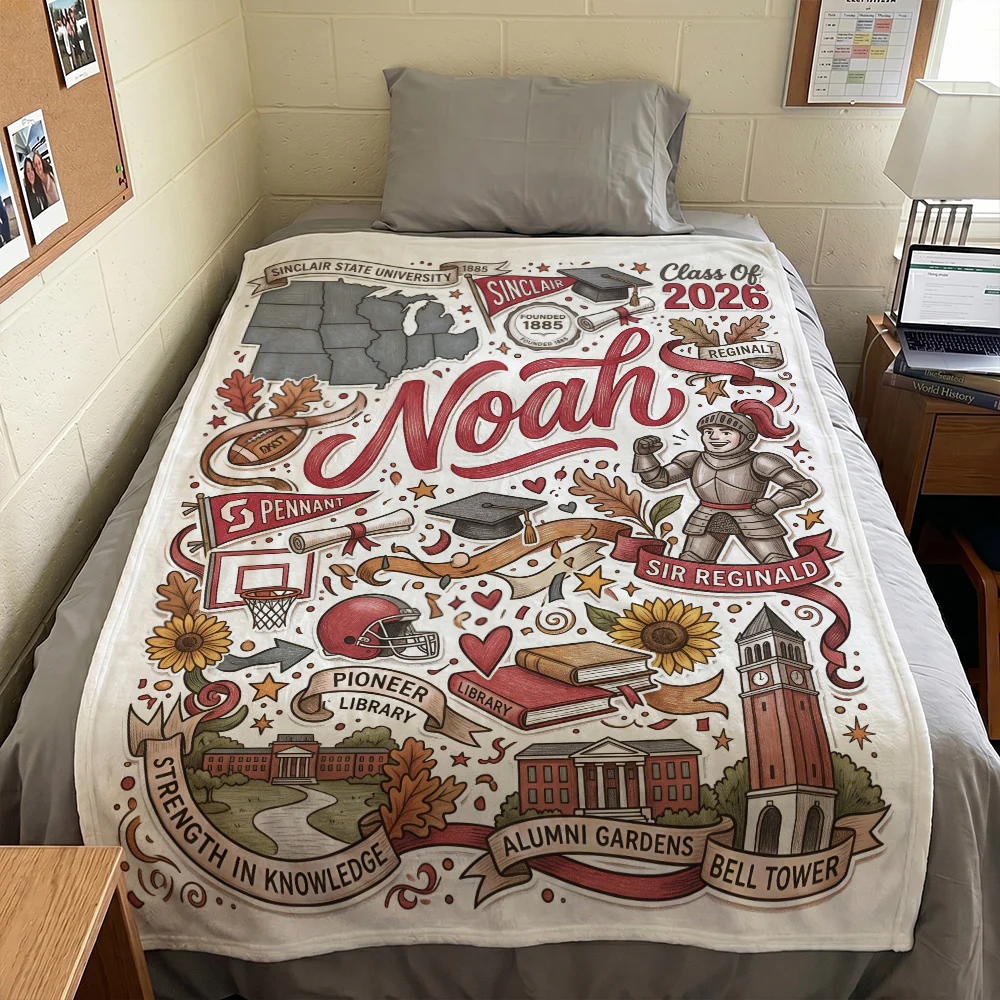 Custom College University Gift For Graduation - Personalized Blanket - Image 3