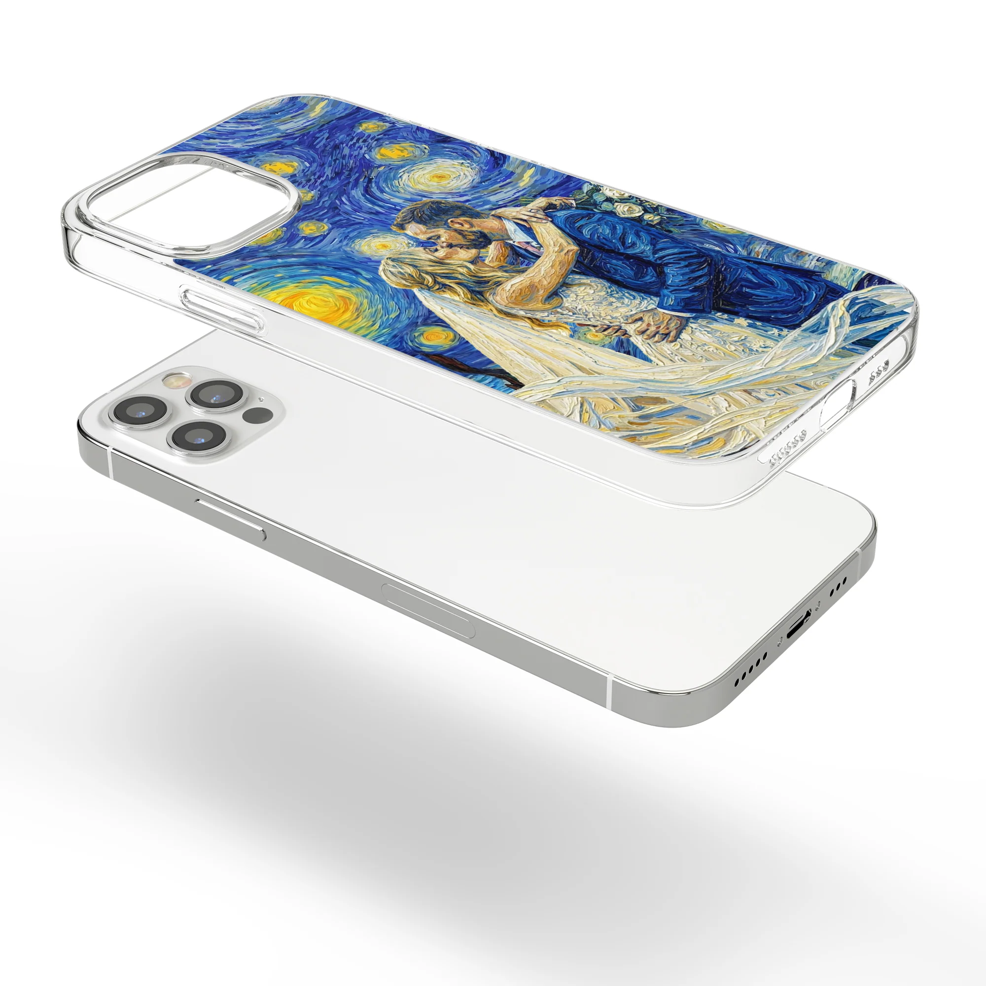 Custom Couple Photo Van Gogh Art Matching Phone Case Anniversary Gifts - Personalized Phone Case - Image 9