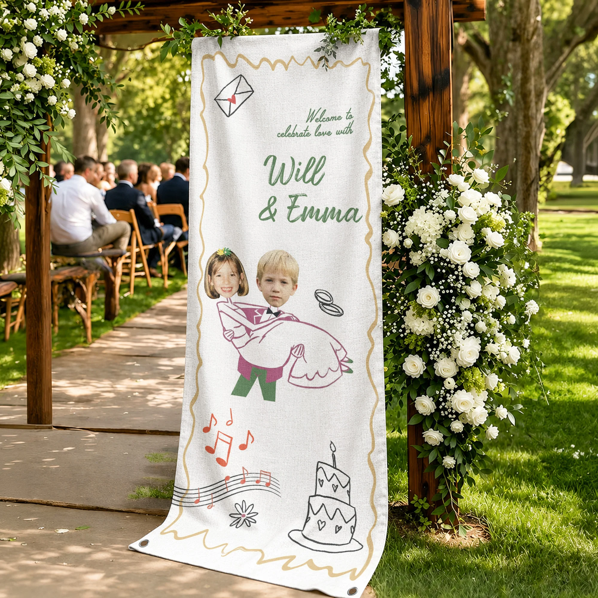 Custom Couple Photo Wedding Decorations & Favors - Personalized Welcome Sign - Image 3