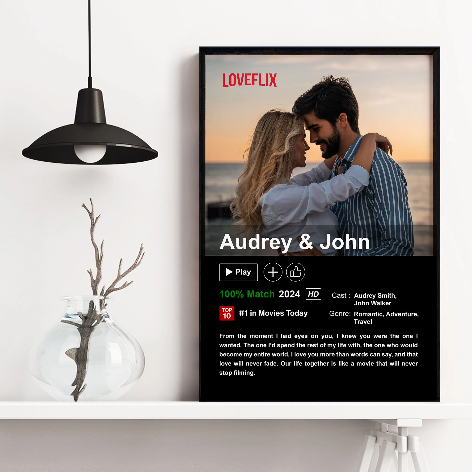 Custom Couples Loveflix Movie Poster - Personalized Photo Poster - Image 5