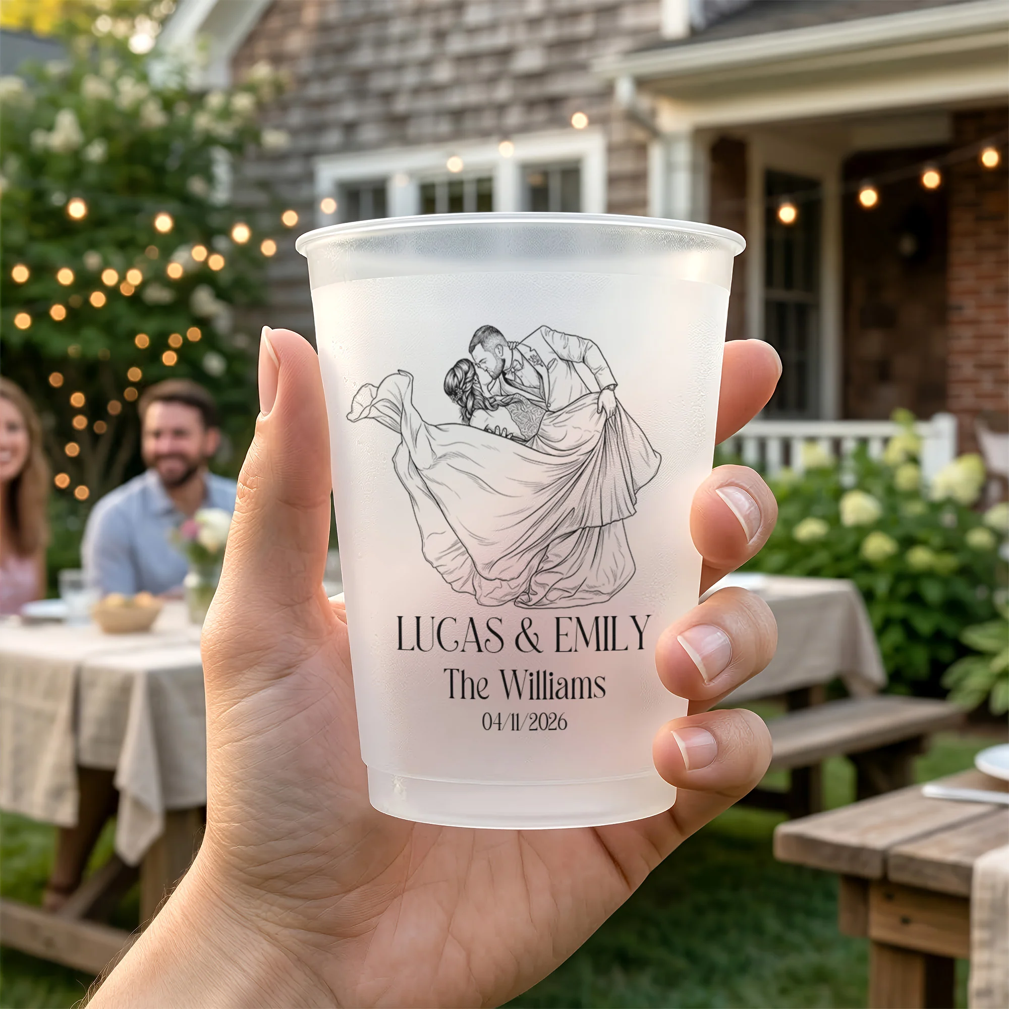 Custom Couples Photo, Wedding Reception Favors, Engagement Party - Personalized Cups - Image 4