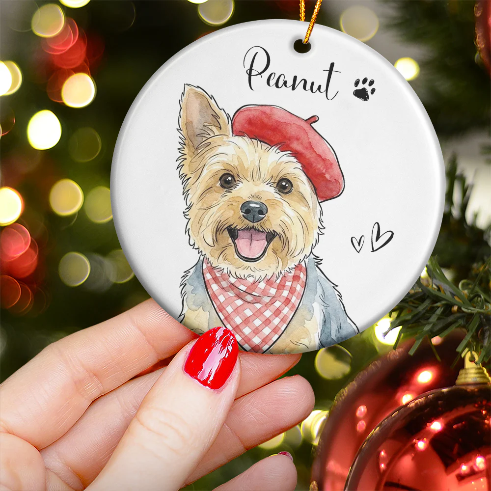Custom Cute Pet Portrait Watercolor Art Gift For Pet Lovers, Pet Loss Gifts - Personalized Ornament - Image 5