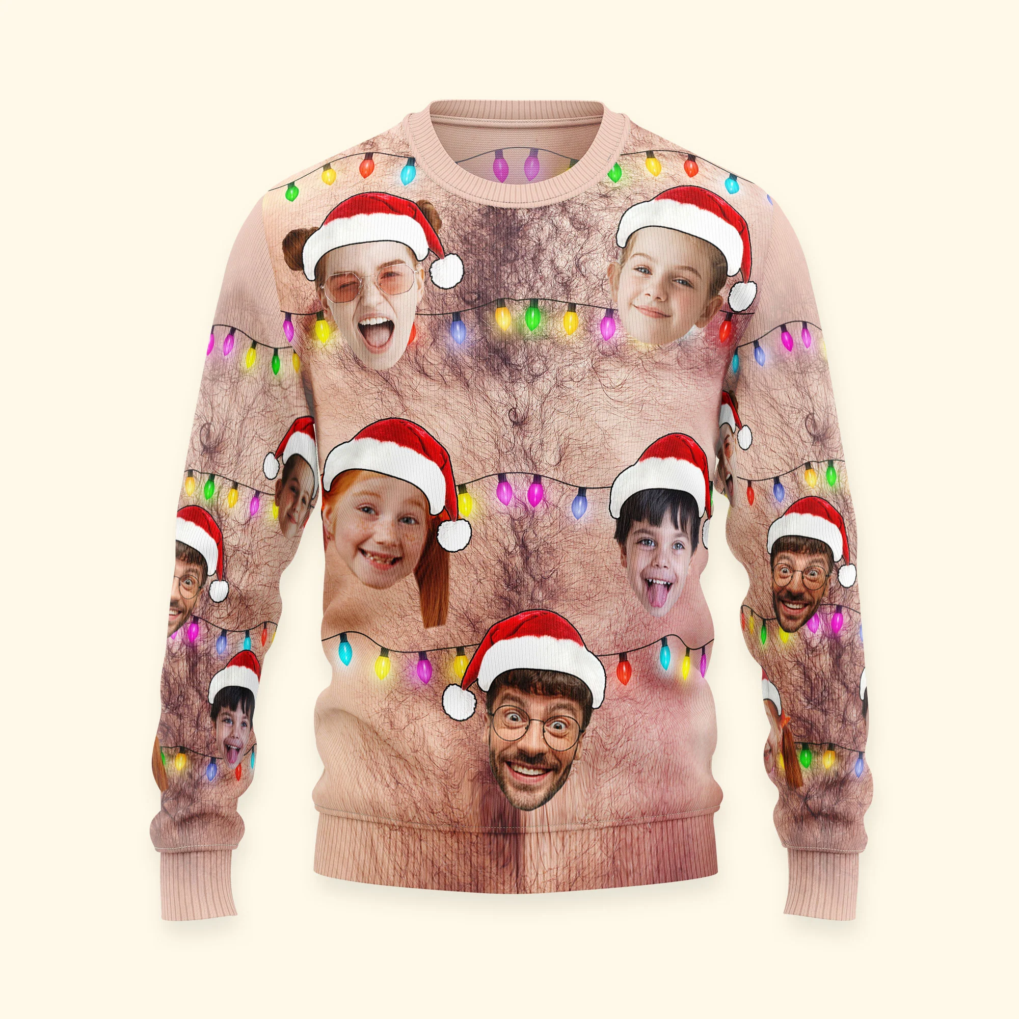Custom Face Christmas Funny Ugly Sweater - Personalized Photo Ugly Sweater - Image 5