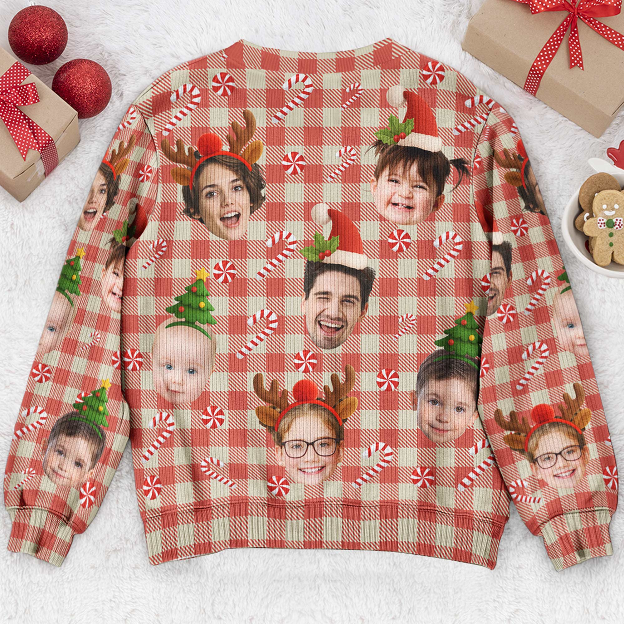 Custom Face Christmas Silly Family, Friends, Co-Workers - Personalized Ugly Sweater - Image 6