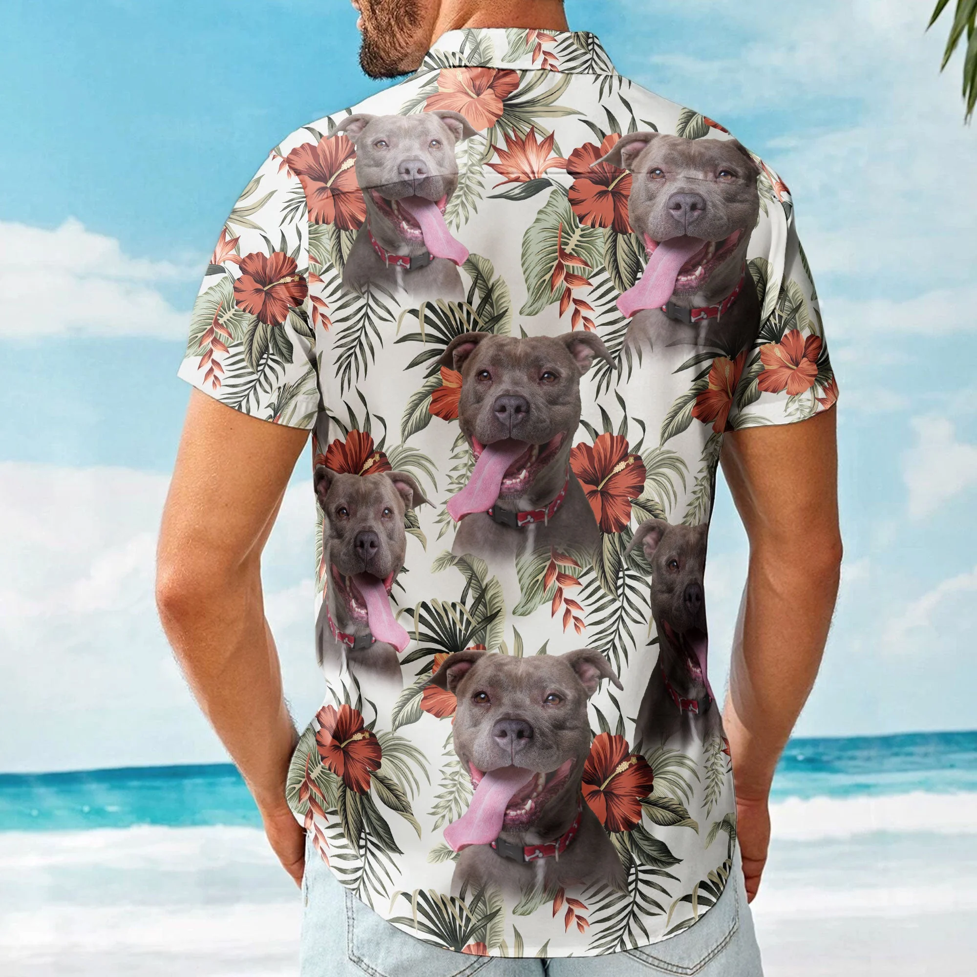 Custom Face Funny Photo Aloha For Pet Lovers - Custom Photo Hawaiian Shirts - Image 2