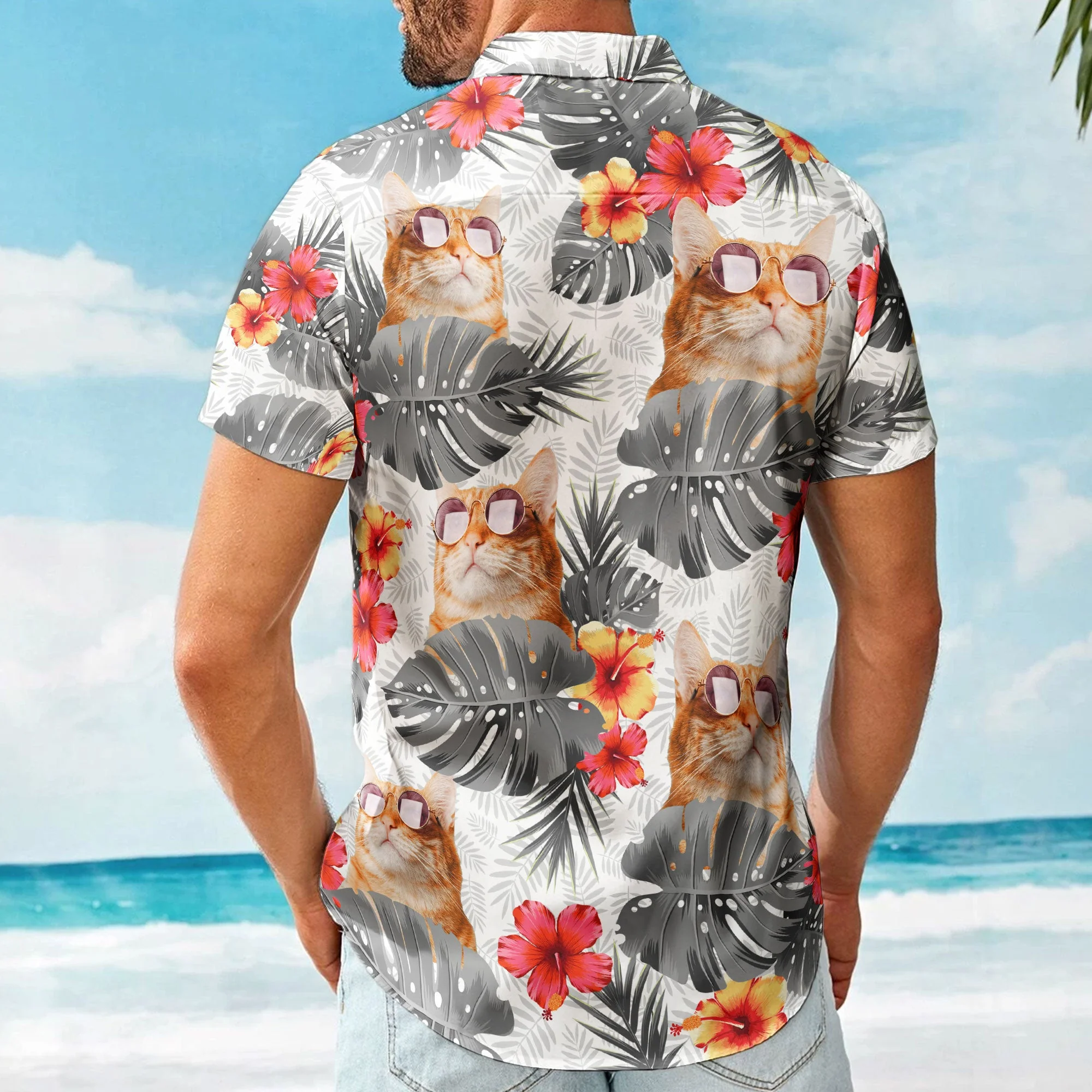 Custom Face Funny Photo Tropical Aloha For Pet Lovers - Custom Photo Hawaiian Shirts - Image 2