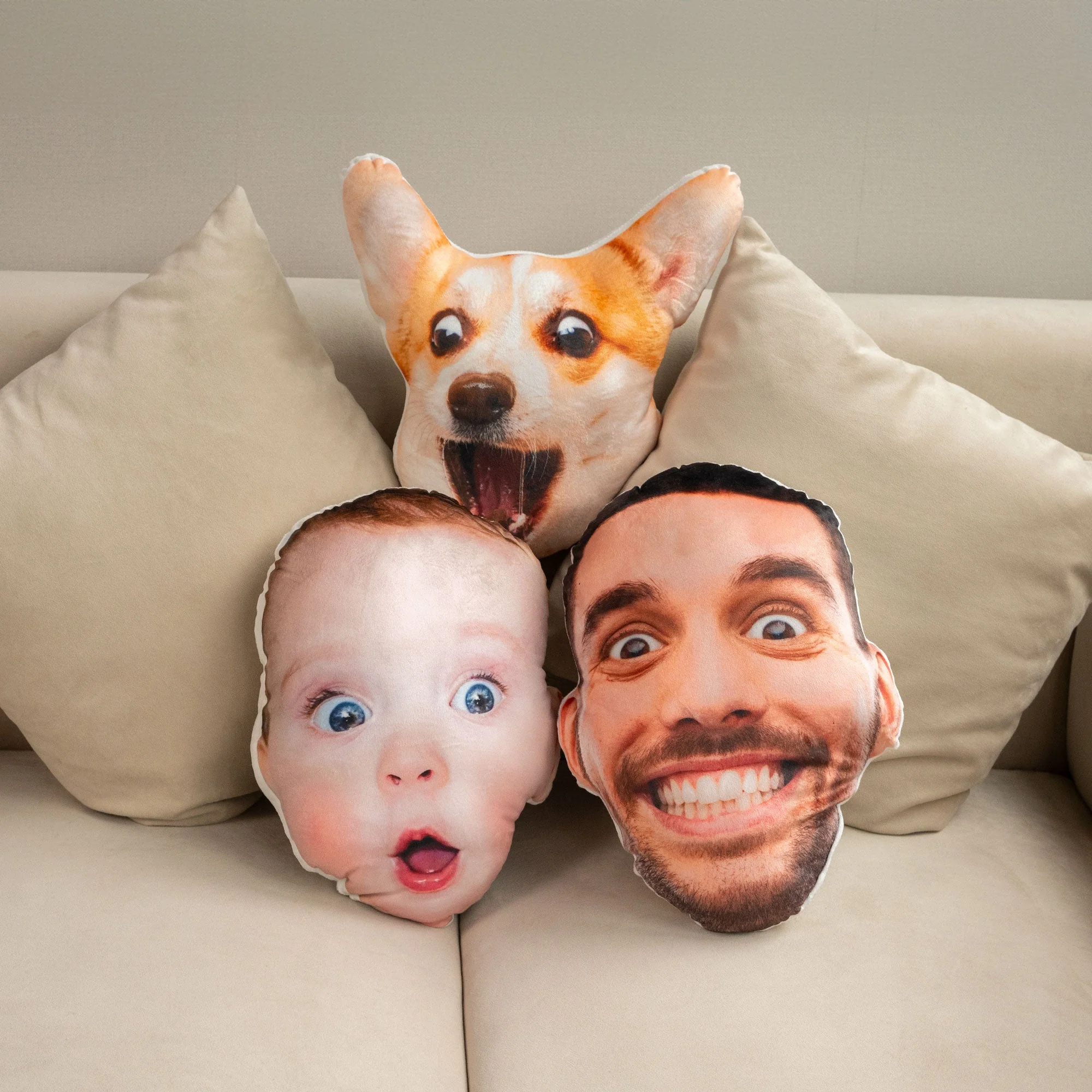 Custom Face Funny Silly Big Head - Personalized Photo Custom Shaped Pillow - Image 2