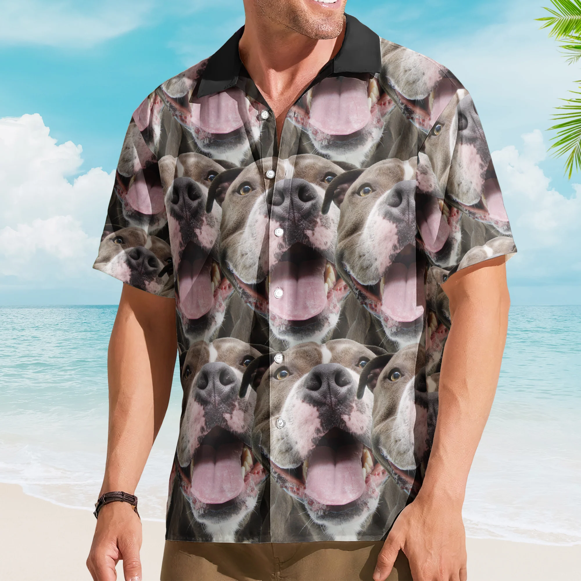 Custom Face Funny Summer For Dog Lovers - Personalized Photo Hawaiian Shirt - Image 2