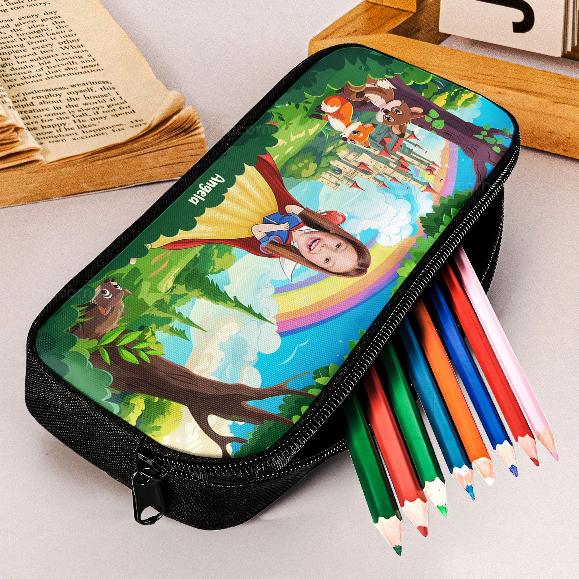 Custom Face With Adorable Princess - Personalized Photo Pencil Case - Image 4