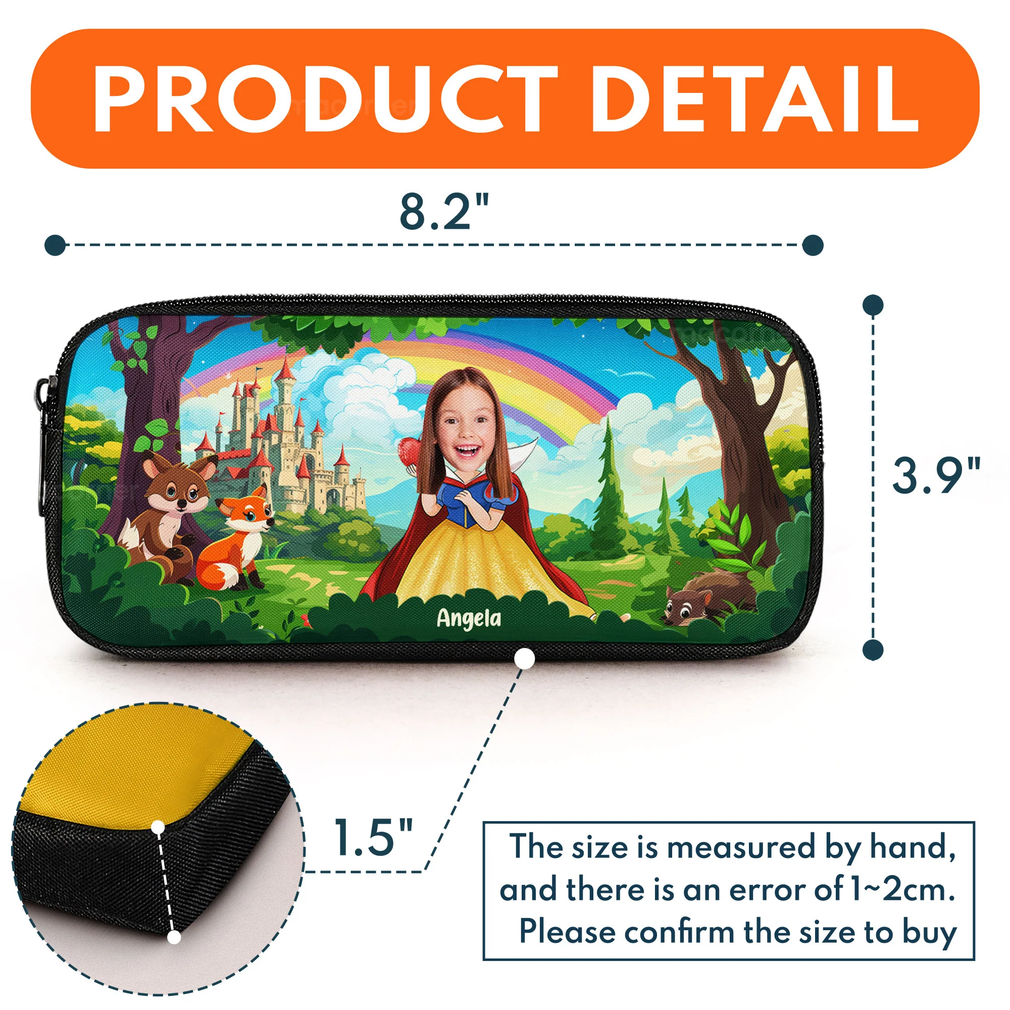Custom Face With Adorable Princess - Personalized Photo Pencil Case - Image 7