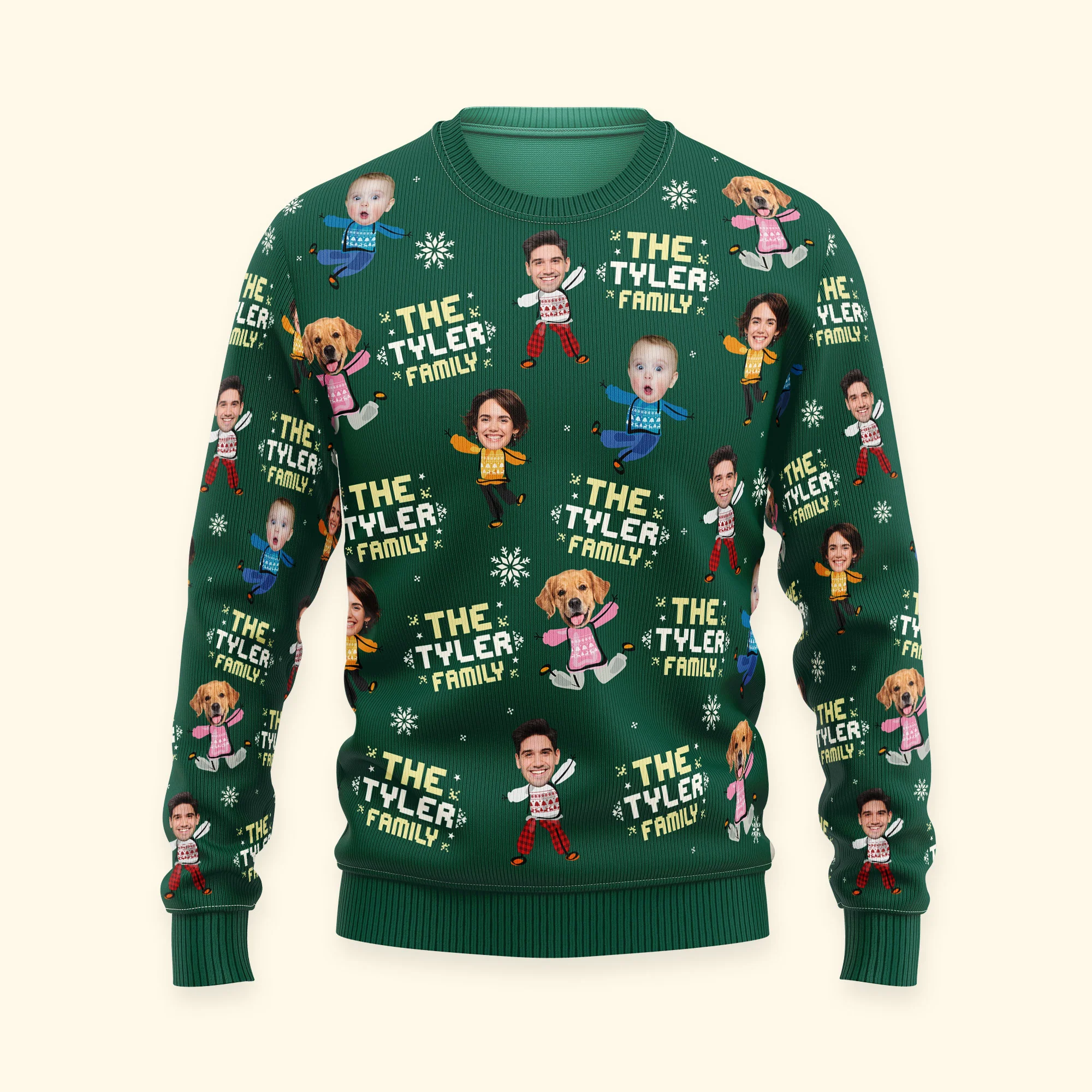 Custom Family Face - Christmas Time - Personalized Photo Ugly Sweater - Image 6