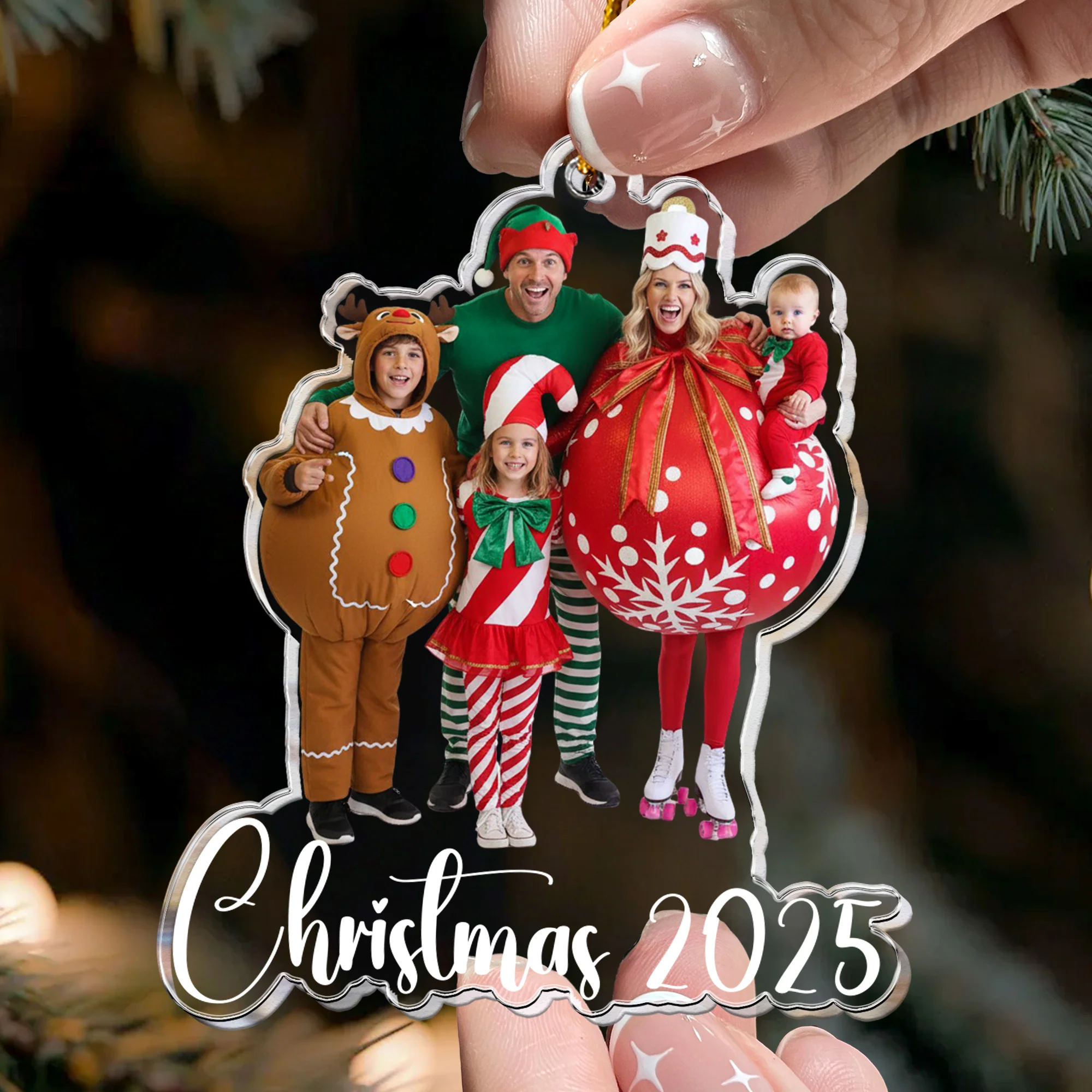 Custom Family Photo Christmas - 1st Baby, Family, Couples, Pet Lovers - Personalized Acrylic Photo Ornament - Image 4