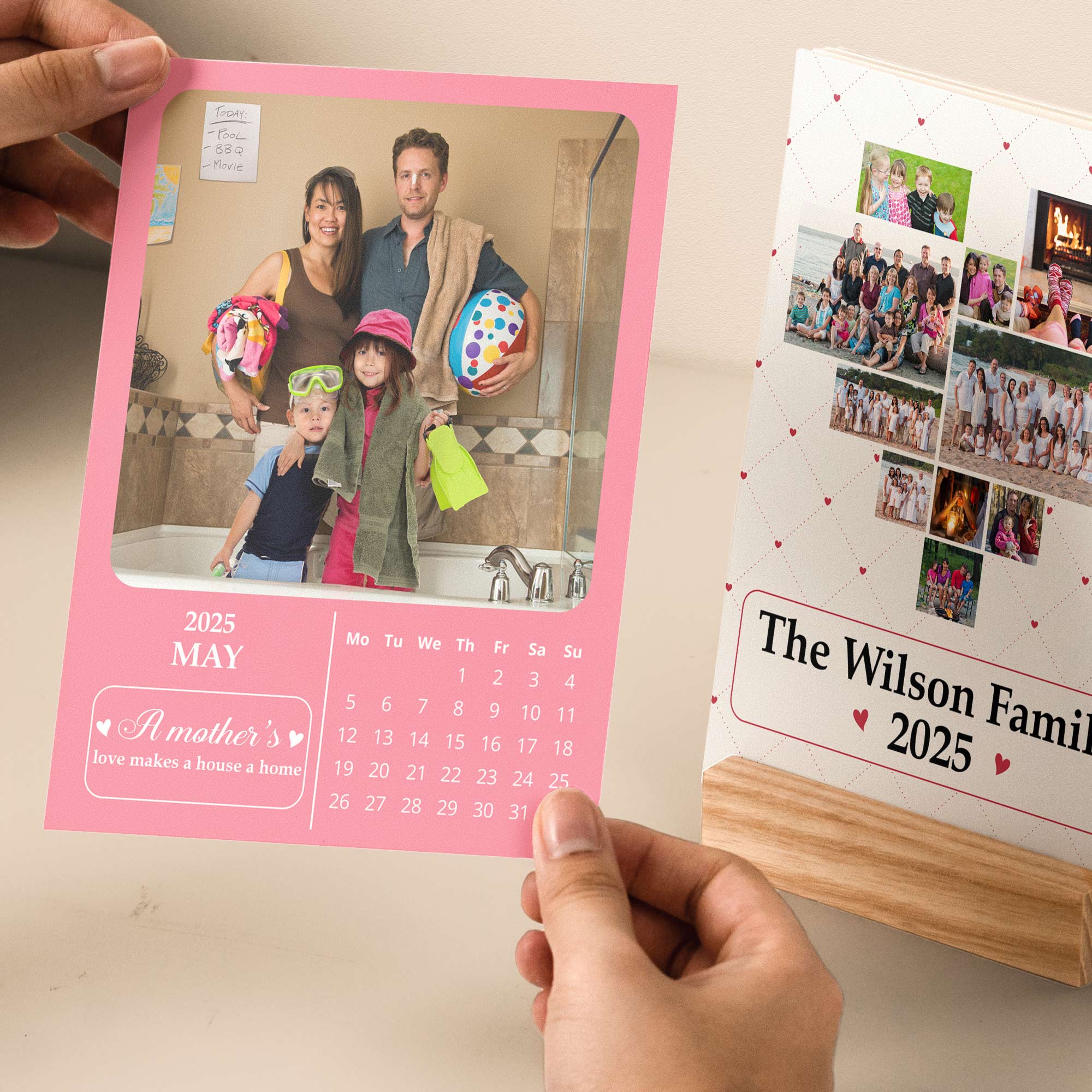 Custom Family Photo For 2025 Calendar - Personalized Photo Easel Calendar - Image 5
