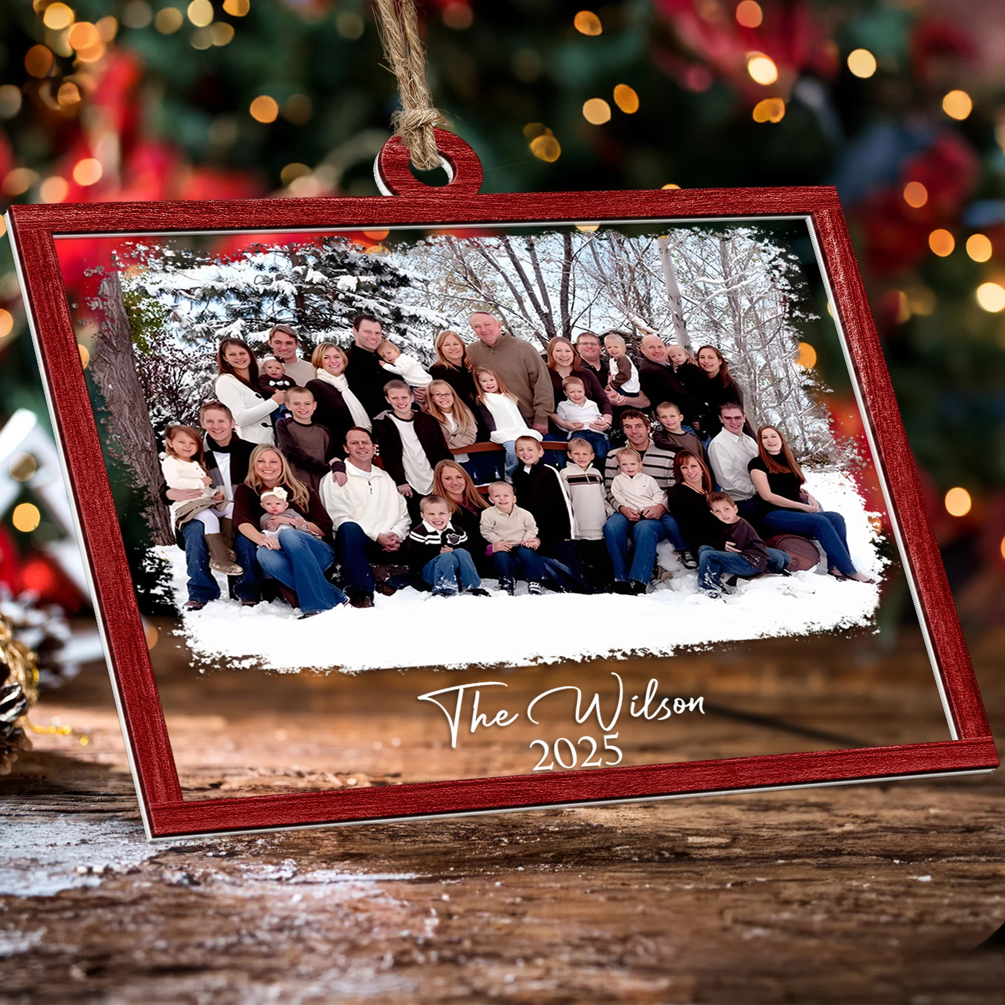 Custom Family Photo Frame For Family, Friends, Grandparents - Personalized Wood And Acrylic Photo Ornament - Image 4