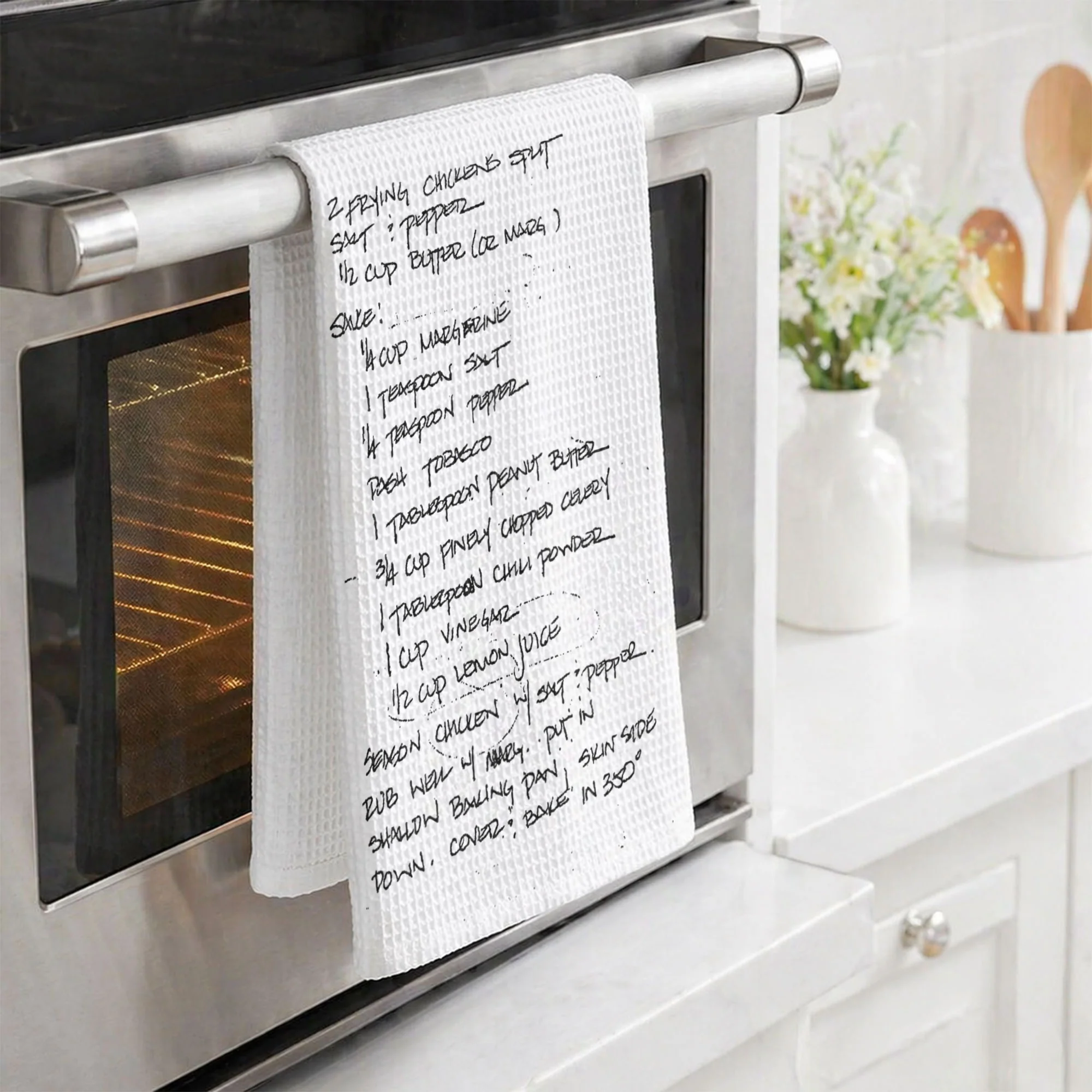 Custom Family Recipe, Mom Grandma Handwriting Recipe Towels, Heirloom Gift - Personalized Kitchen Towel - Image 4