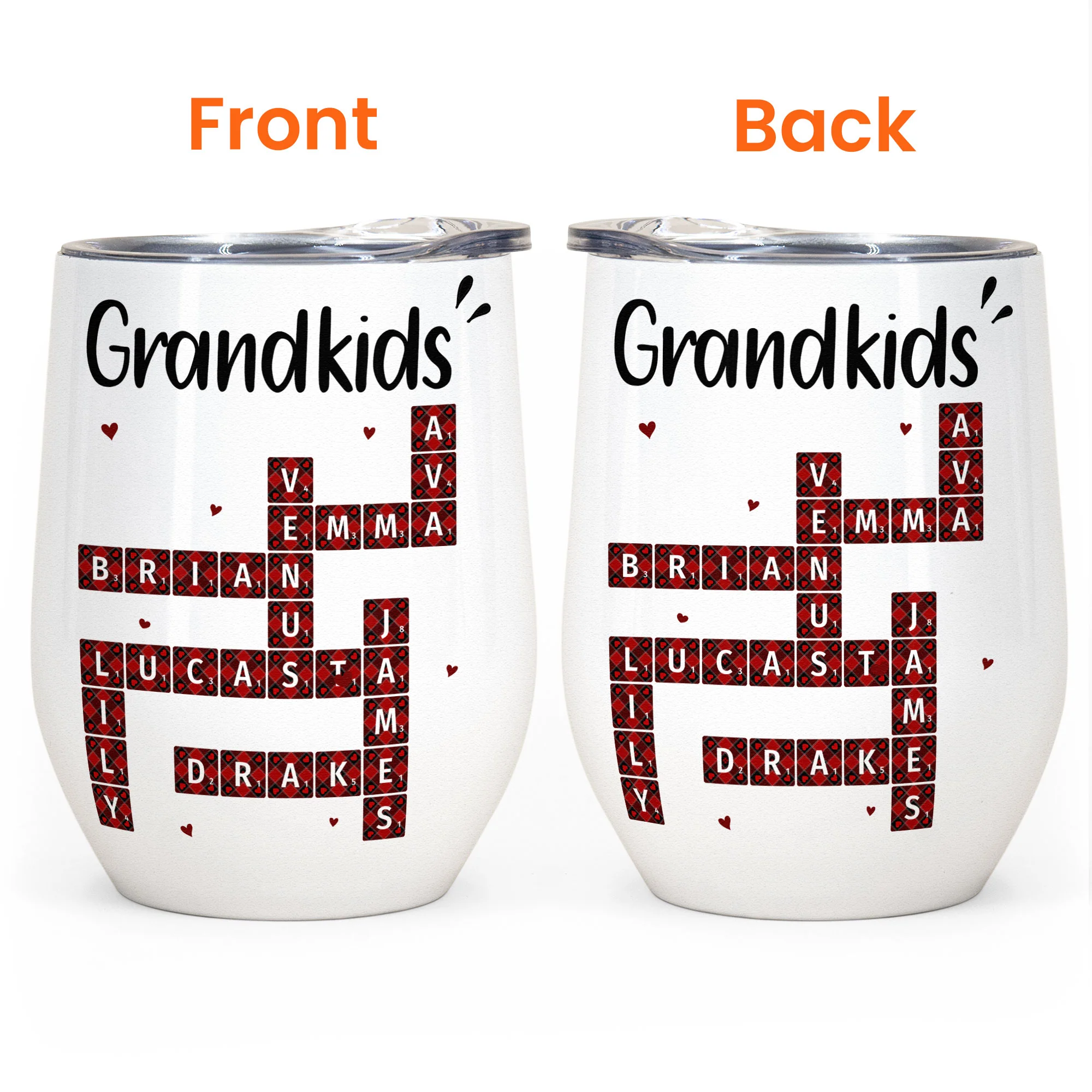 Custom Family Scrabble Name - Personalized Wine Tumbler - Image 5