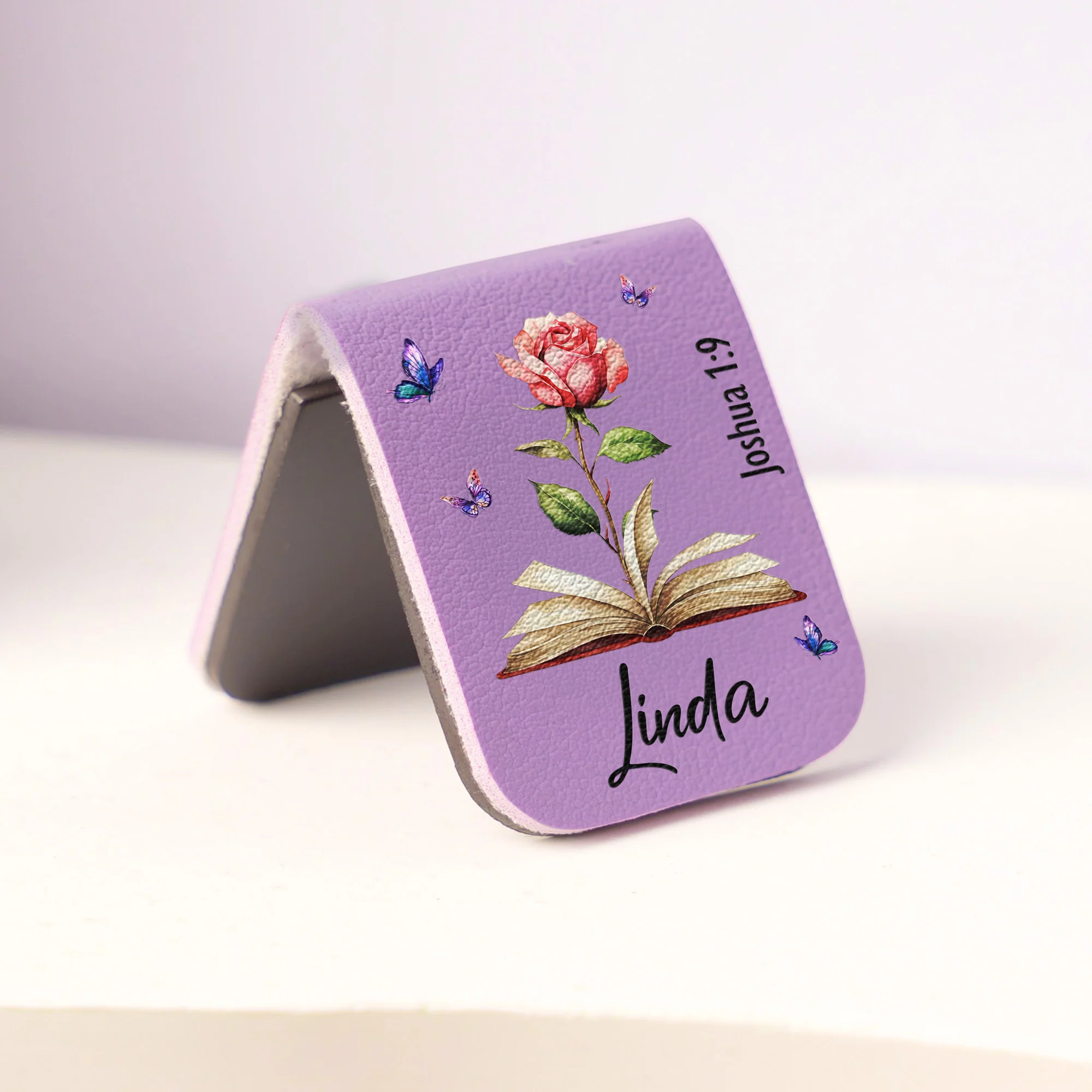 Custom Favorite Bible Verse References With Birth Flower - Personalized Leather Magnetic Bookmark - Image 3