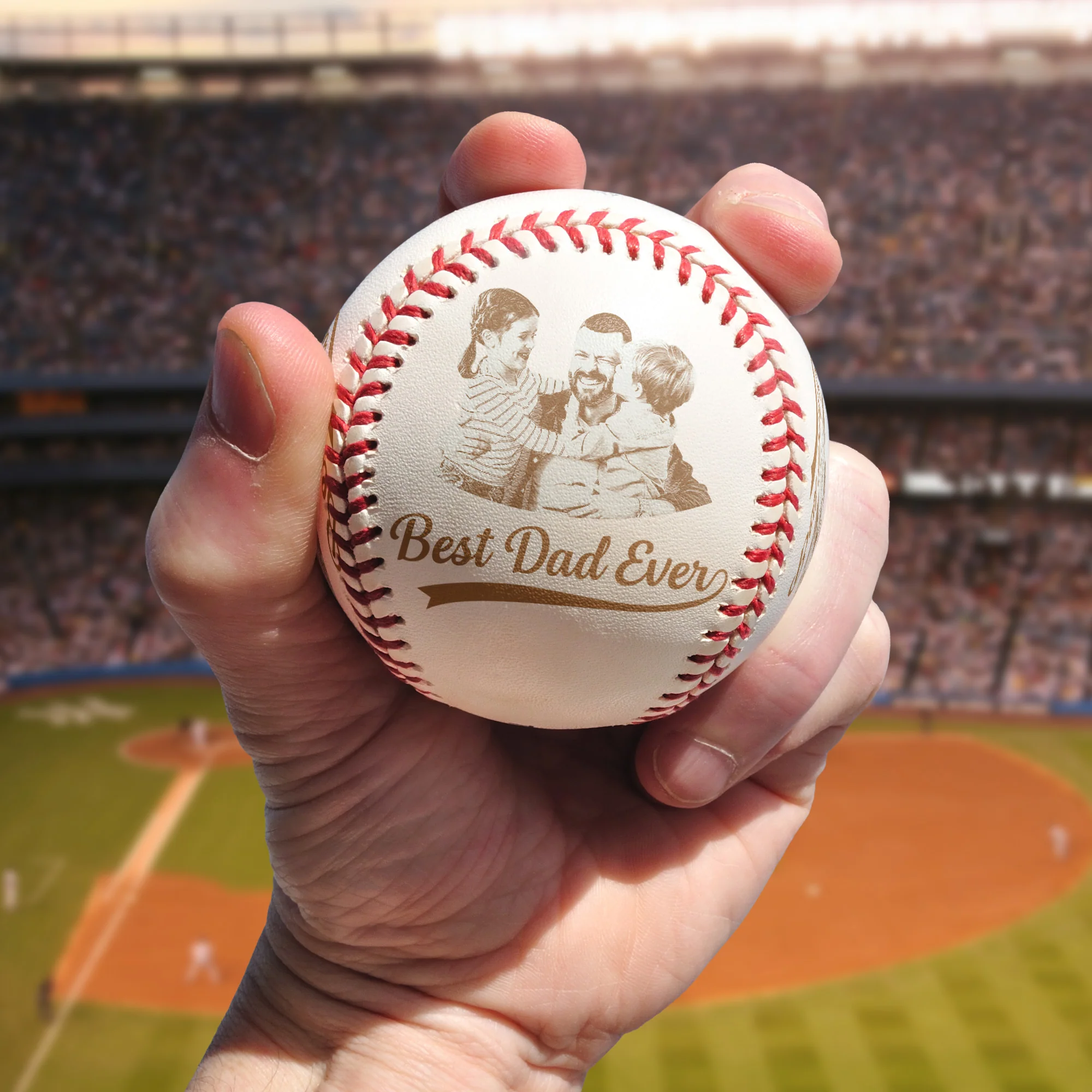 Custom Favourite Photo Gift For Family Couple Dad - Personalized Photo Baseball - Image 4