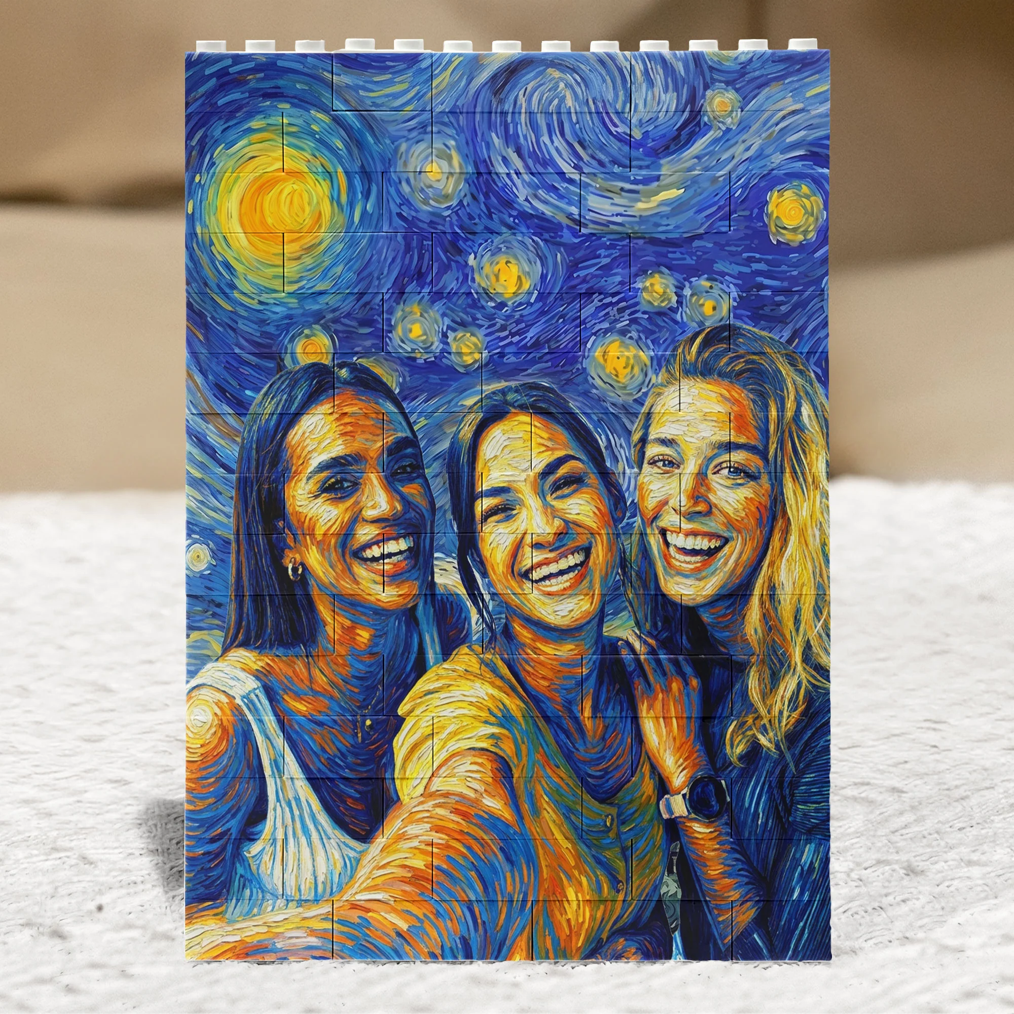 Custom Friend Portrait Van Gogh Art - Personalized Building Blocks - Image 4