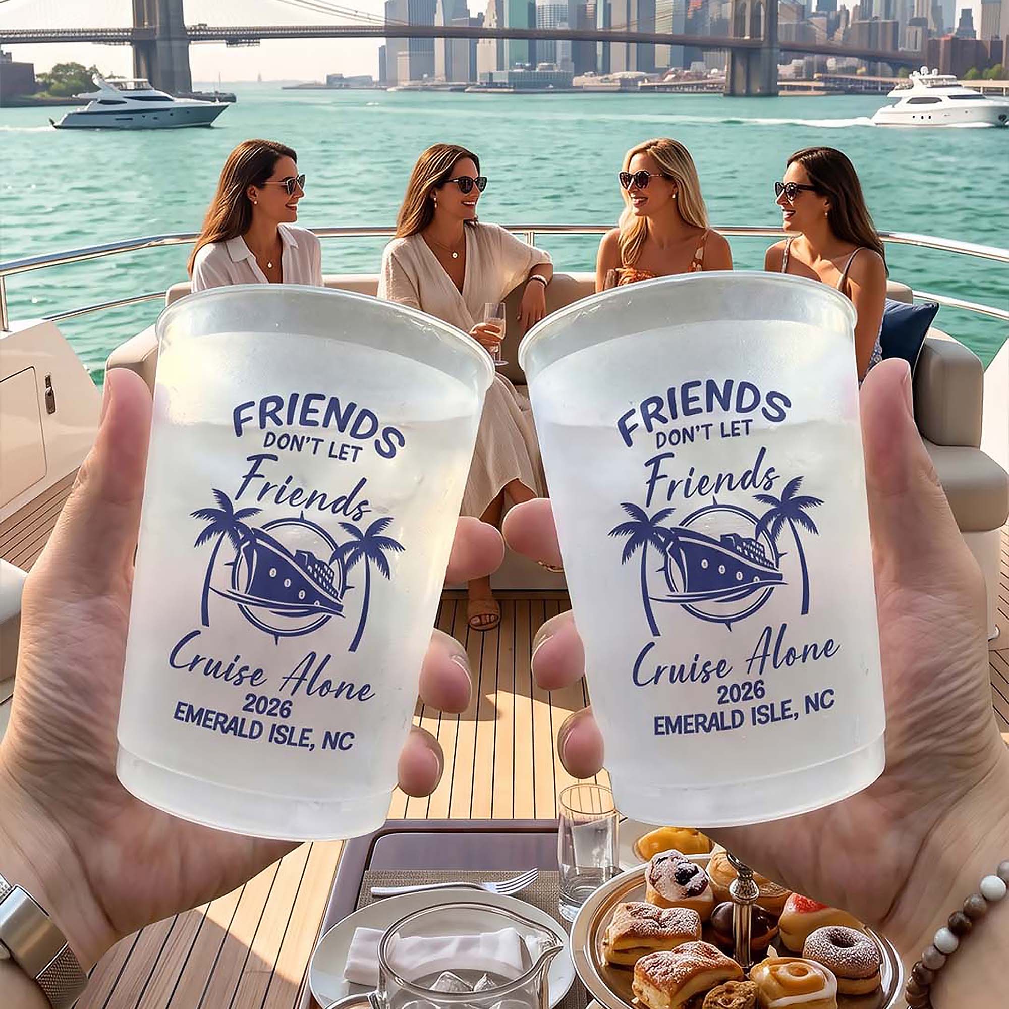 Custom Friends Don't Let Friends Cruise Alone - Crusing Friends Trip, Besties Trip, Cruise Trip - Personalized Cups