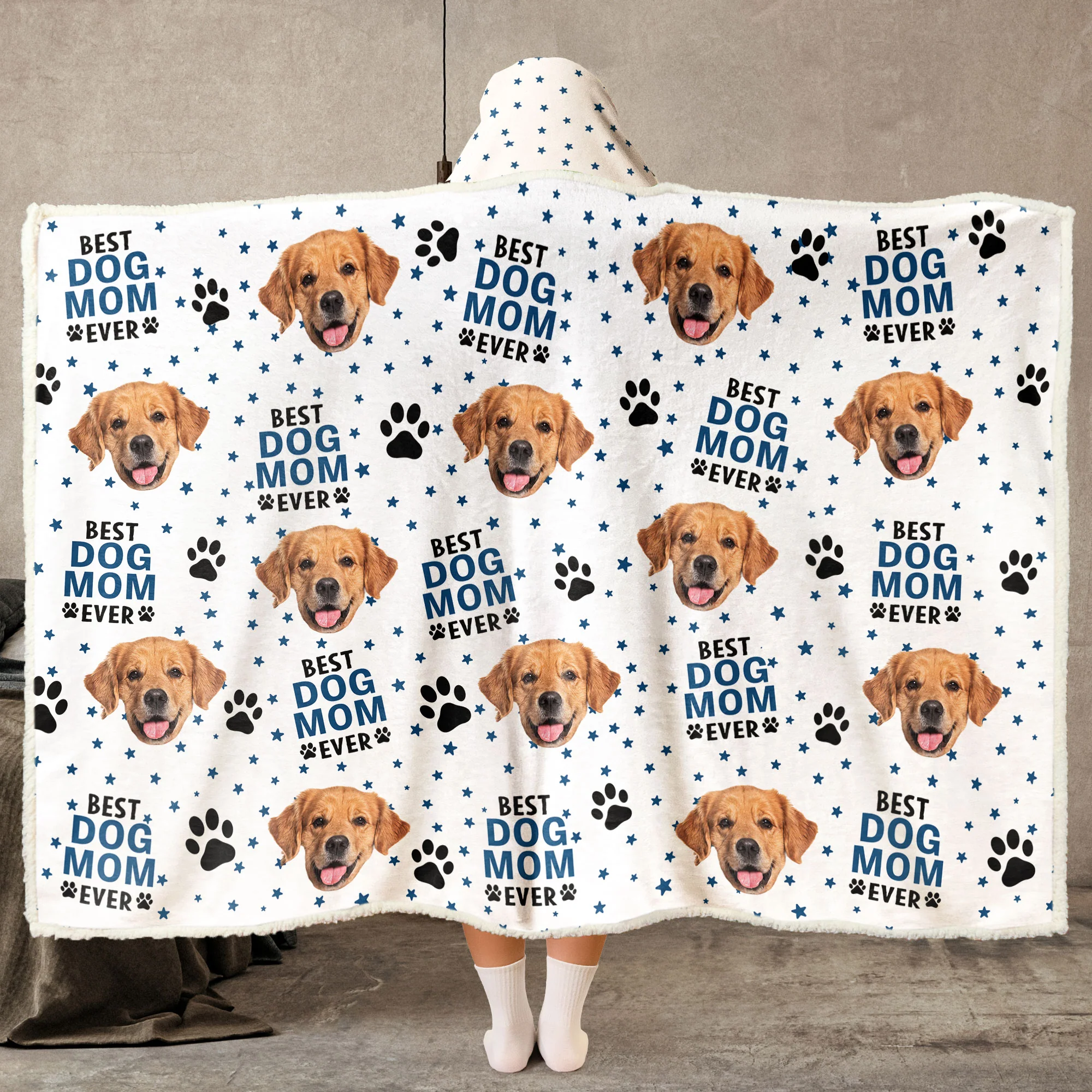 Custom Funny Cat Dog Face - Personalized Photo Wearable Blanket Hoodie - Image 5