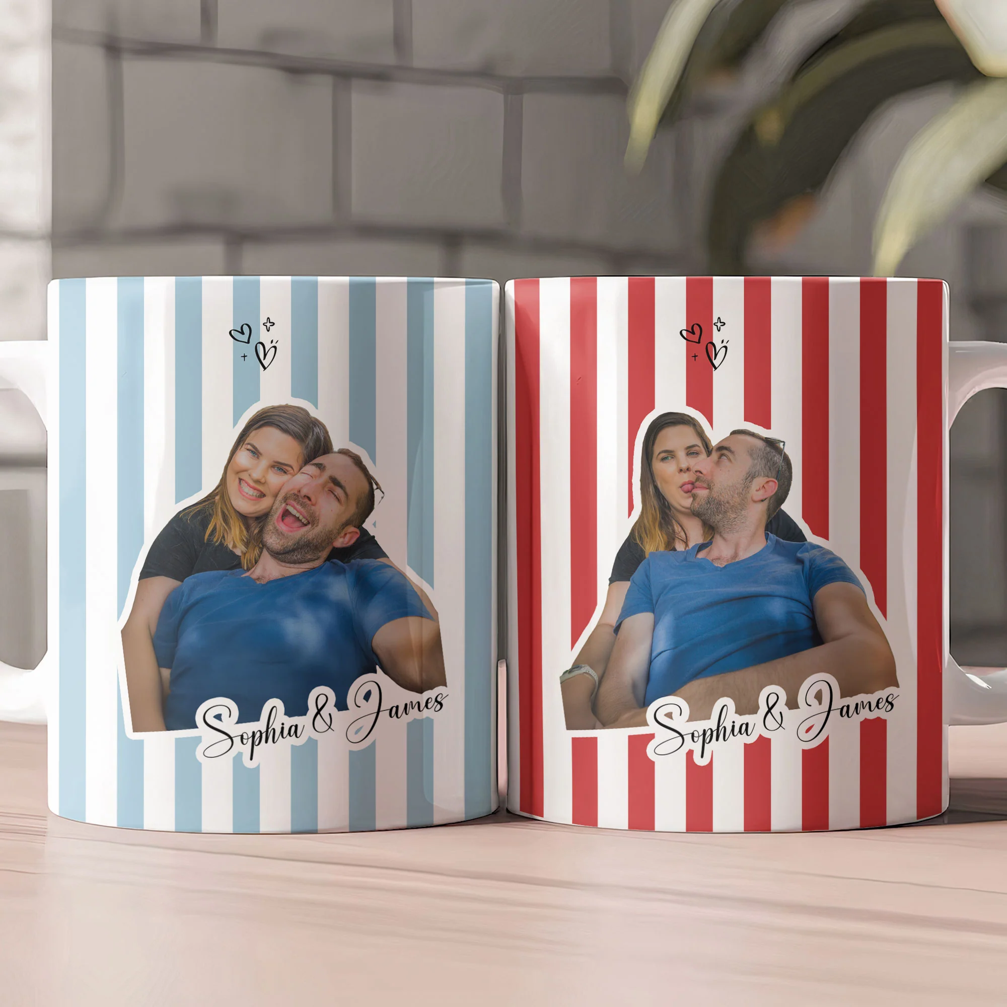 Custom Funny Couple Face - Personalized Photo Mug - Image 2