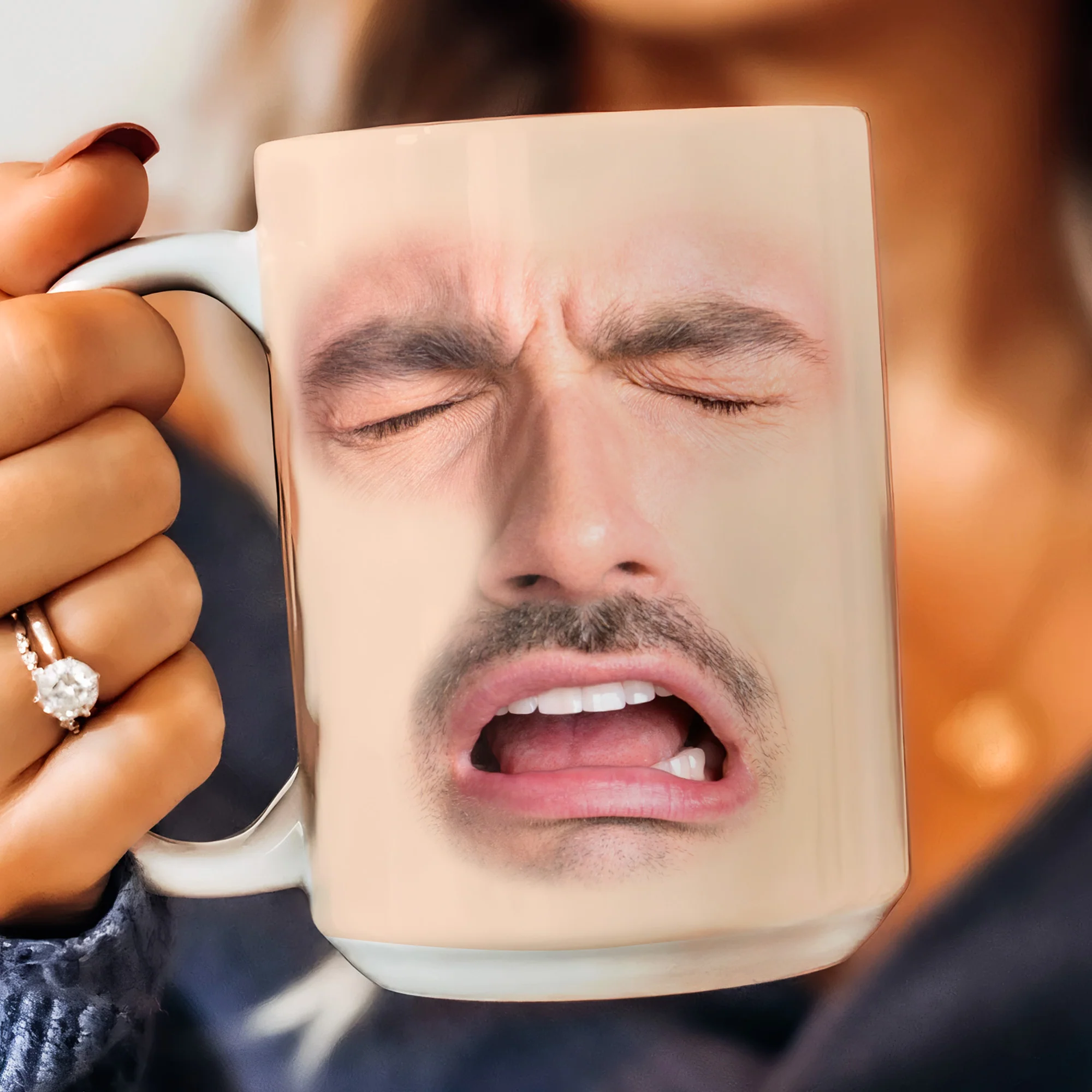 Custom Funny Face - For Coworkers, Friends, Boss, Dad - Personalized Photo Mug - Image 2