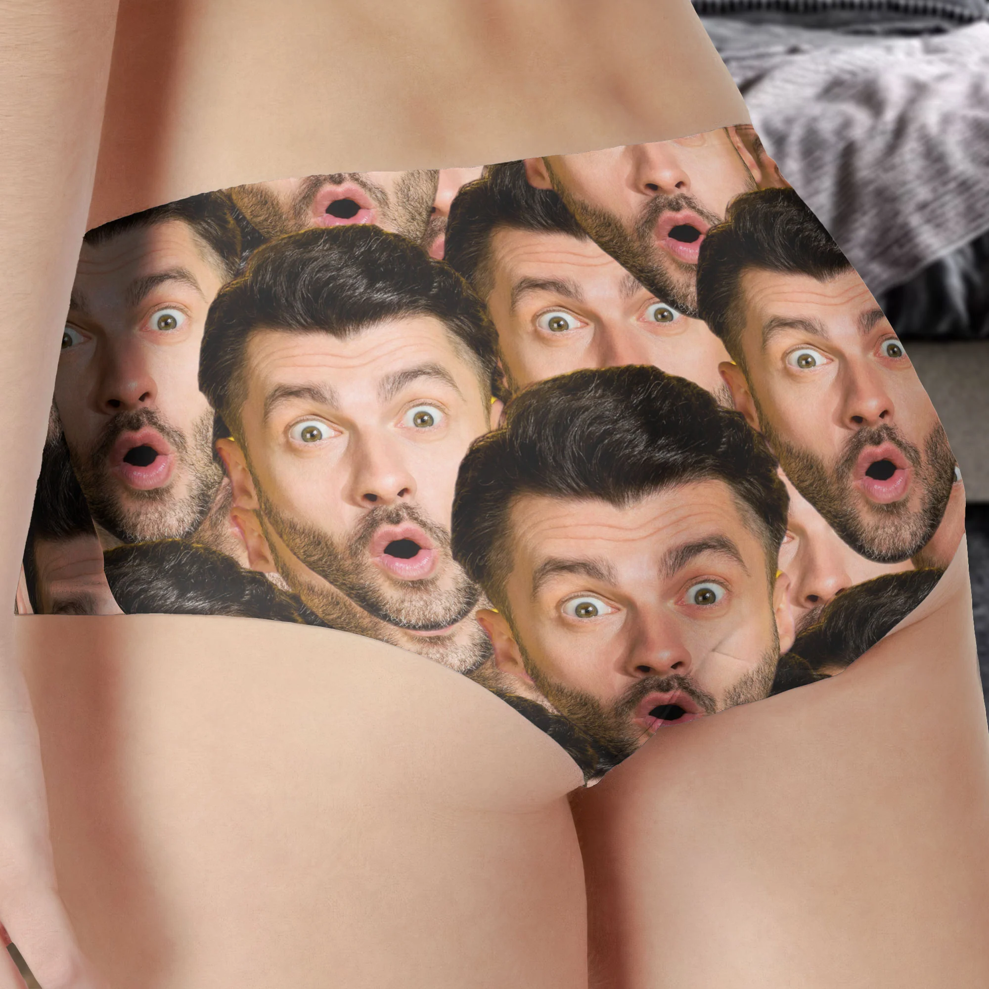 Custom Funny Face - Personalized Photo Women's Low-Waisted Brief - Image 5