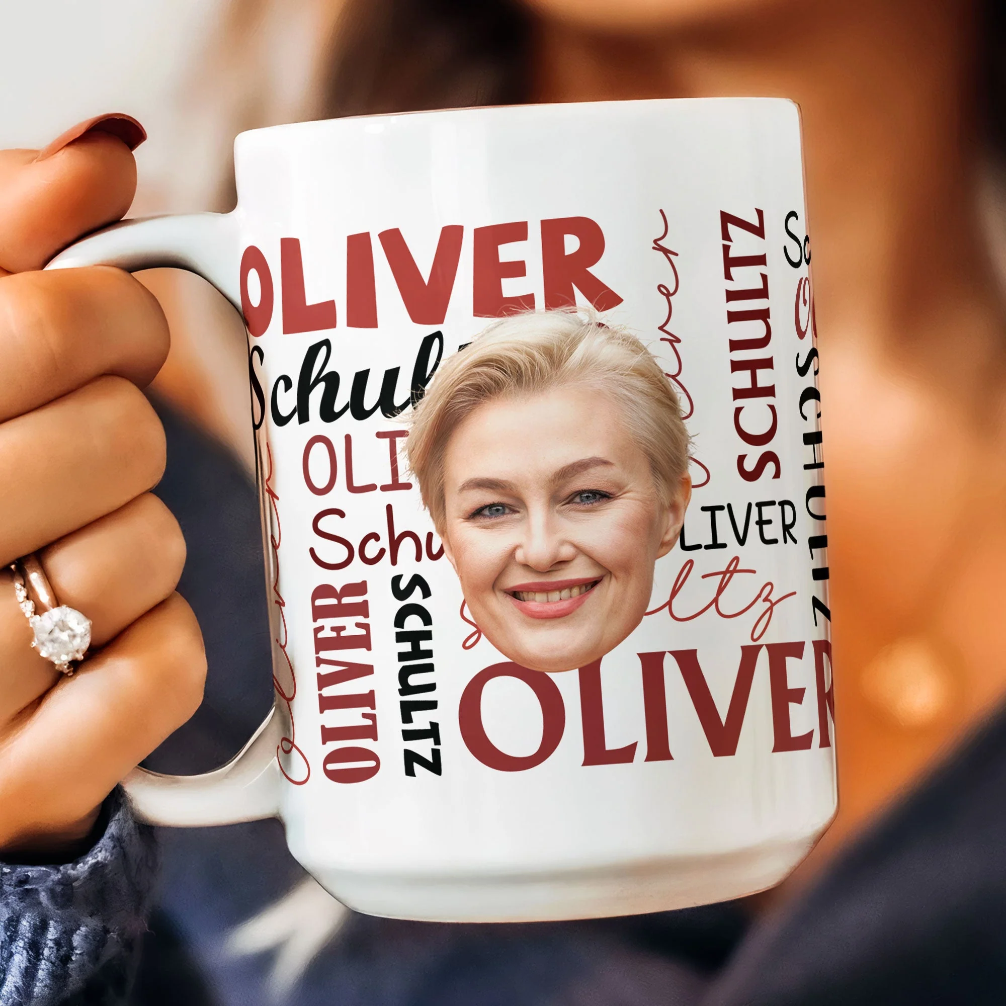 Custom Funny Face Signature Style - Personalized Photo Mug - Image 7