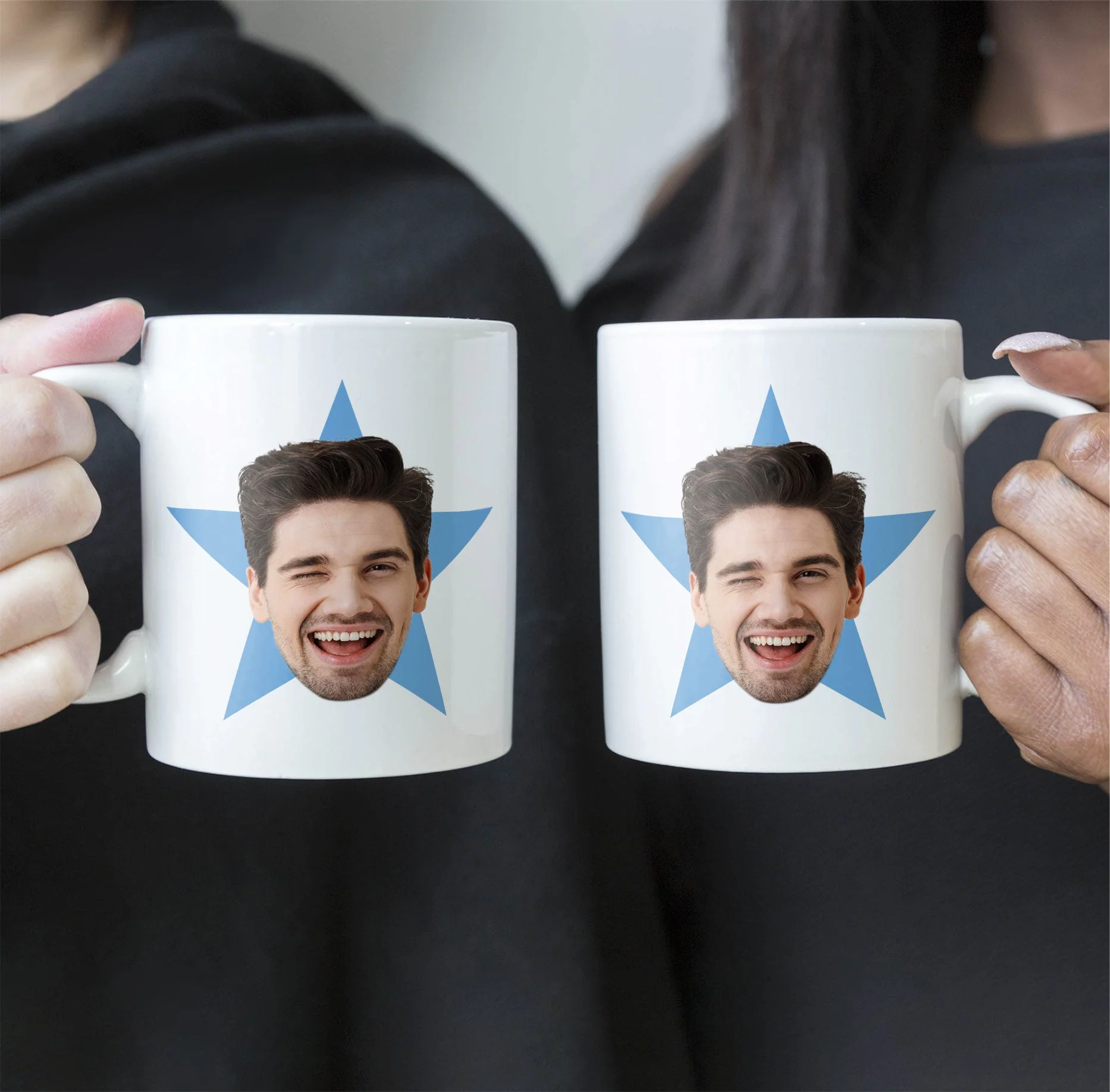 Custom Funny Face Star - Personalized Photo Mug - Image 2