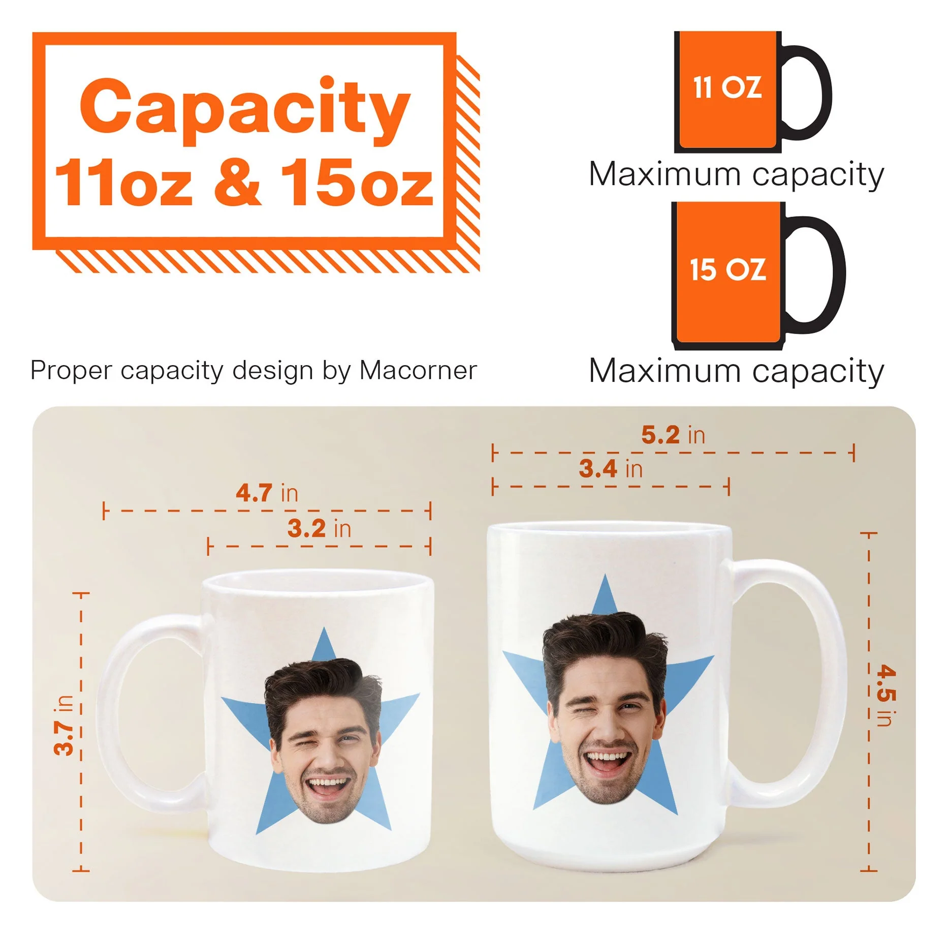 Custom Funny Face Star - Personalized Photo Mug - Image 4
