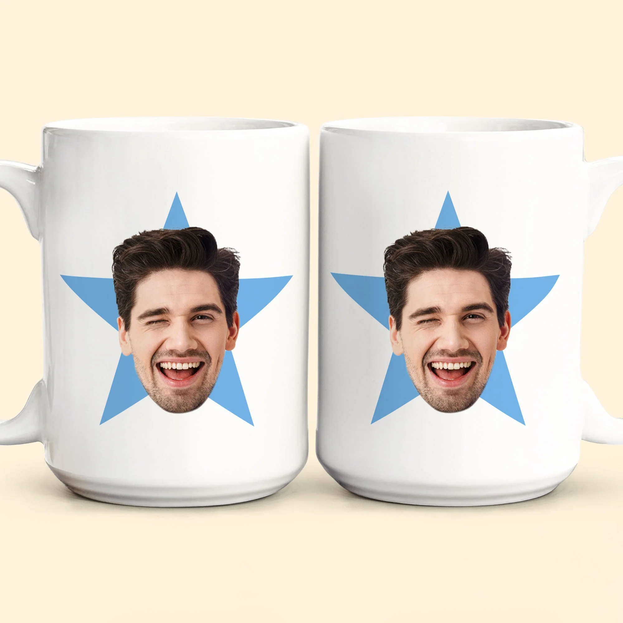 Custom Funny Face Star - Personalized Photo Mug - Image 5