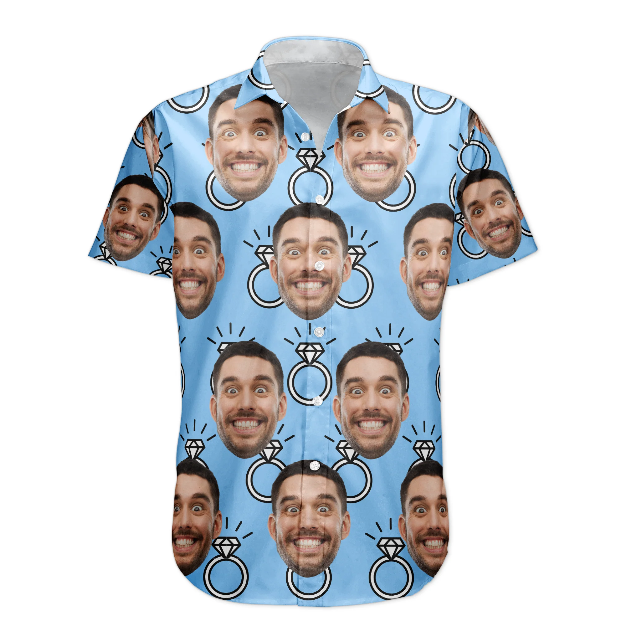 Custom Funny Face Wedding Bachelor Party - Custom Photo Hawaiian Shirt - Image 7