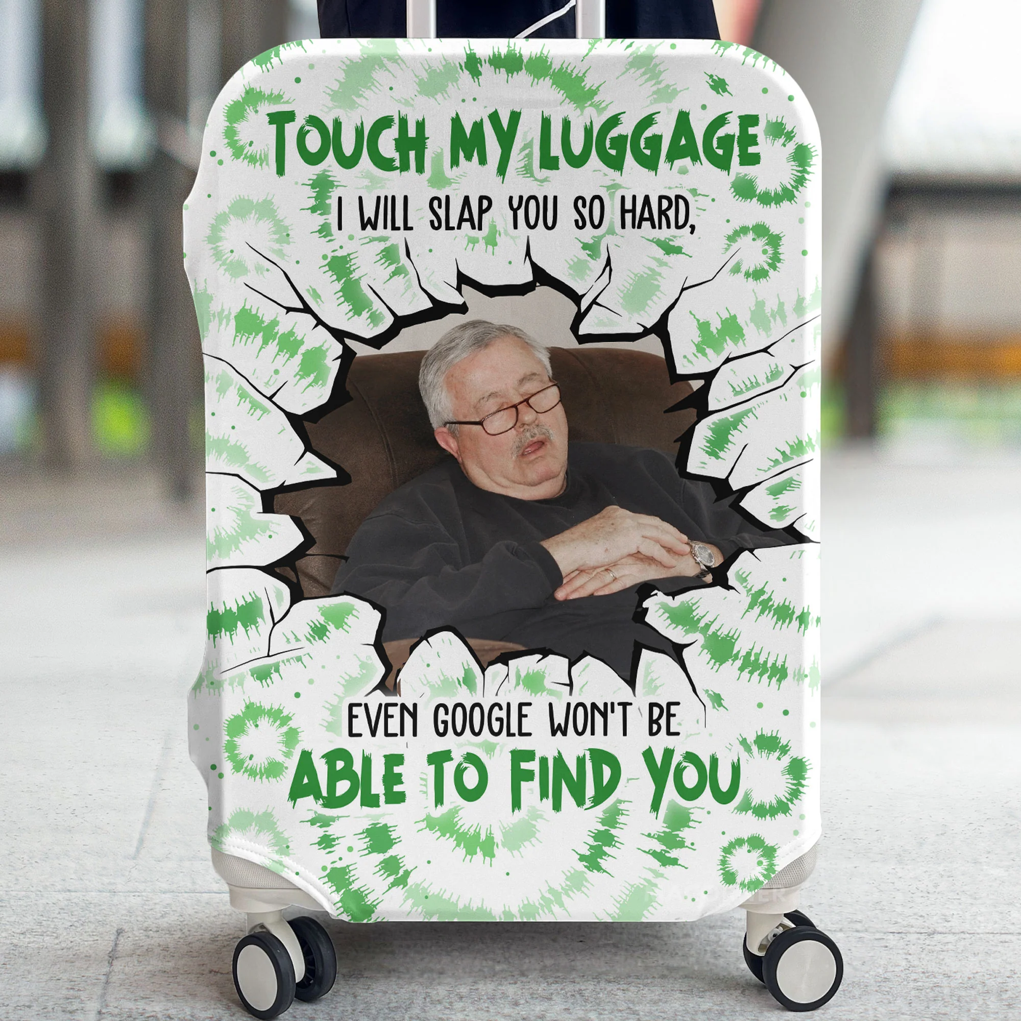 Custom Funny Photo Touch My Luggage - Personalized Photo Luggage Cover - Image 5