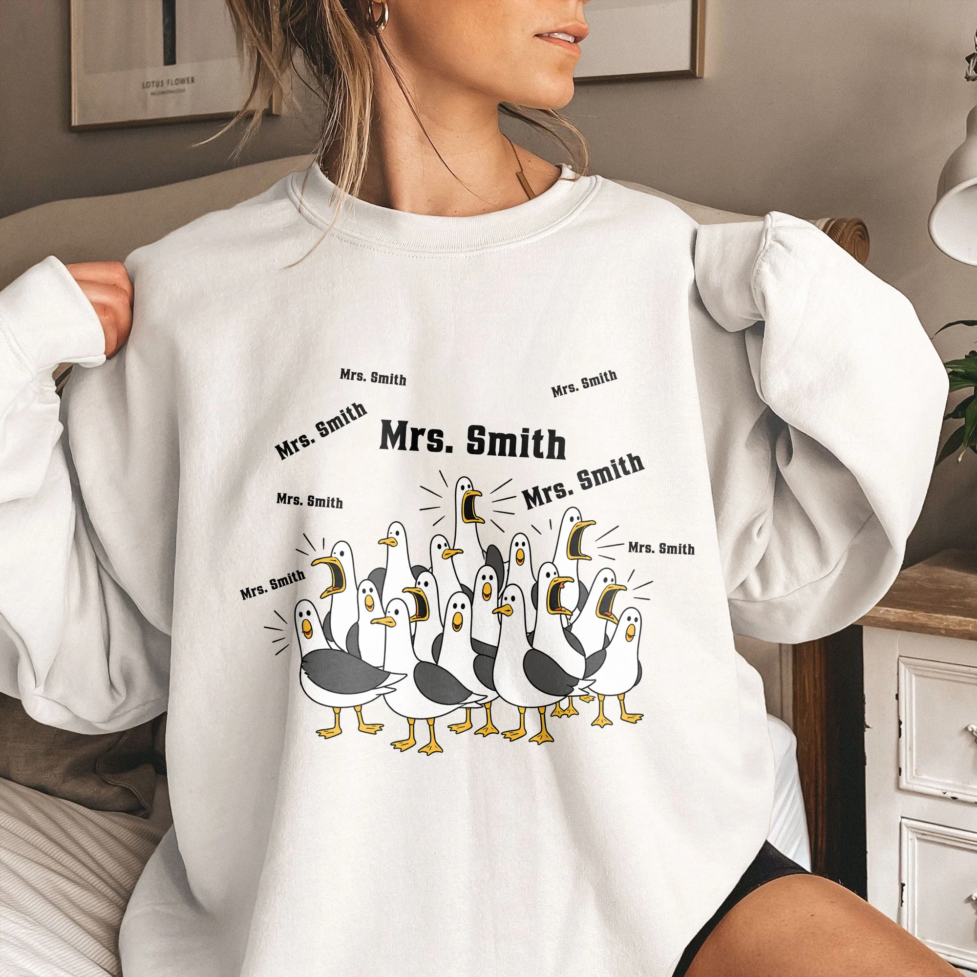 Custom Funny Seagulls Teacher - Personalized Shirt - Image 4