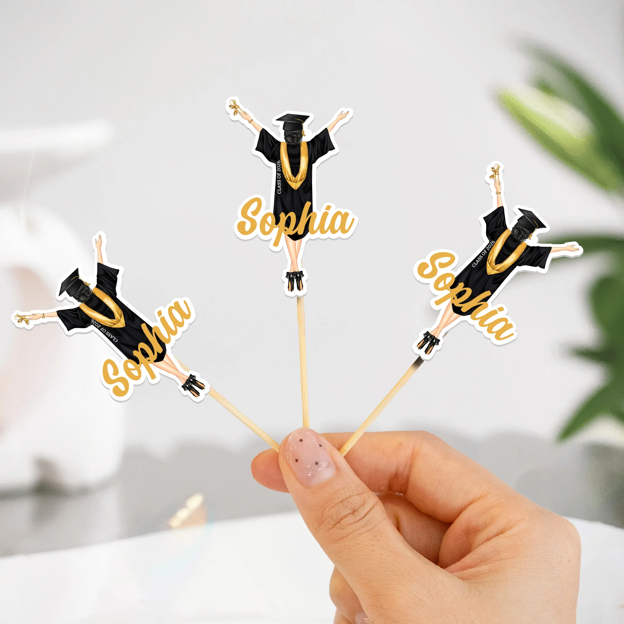 Custom Graduation - Personalized Cupcake Toppers - Image 3